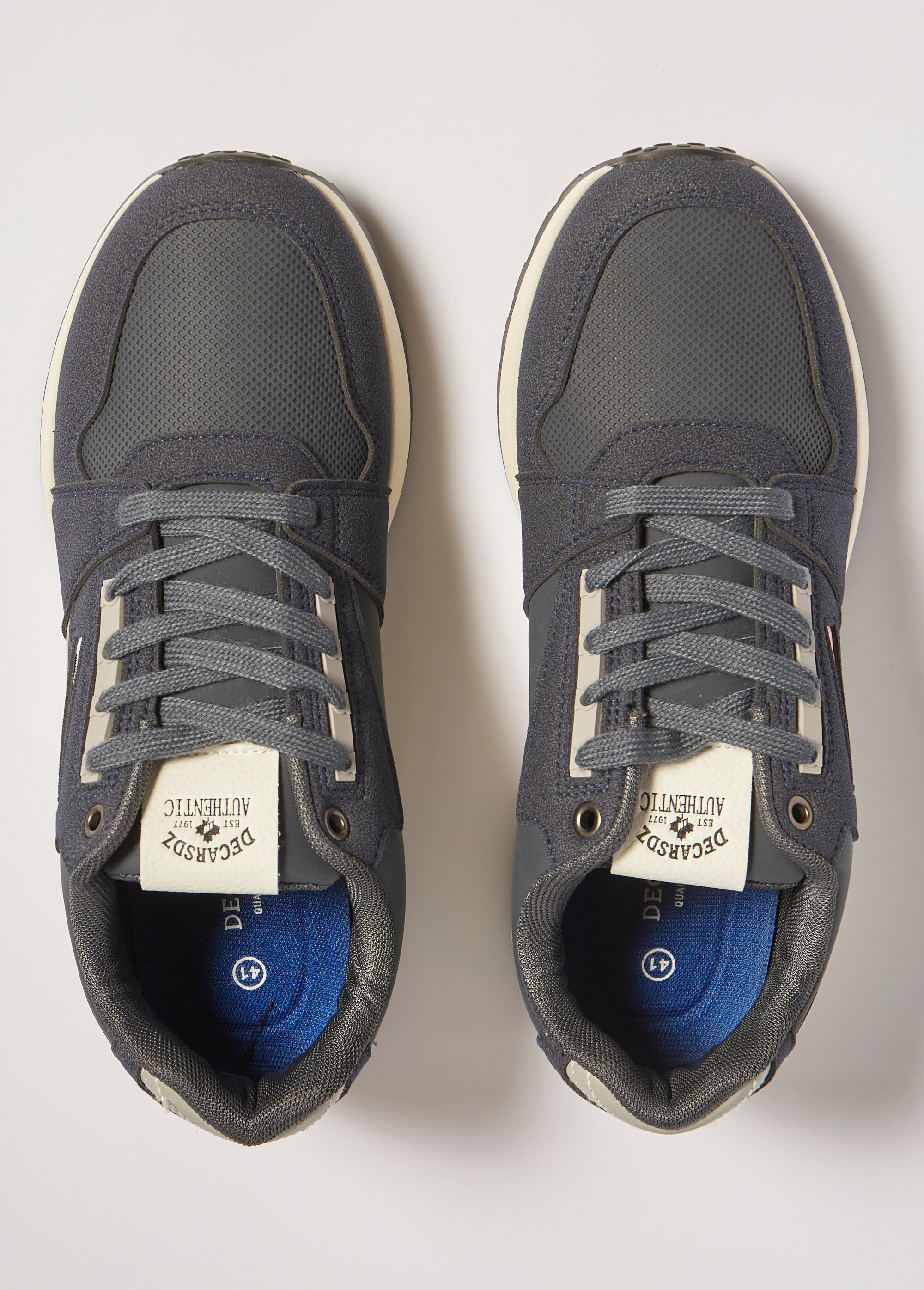 Baskets à lacets, inspiration vintage Homme Bleu ELODSE011 OV1