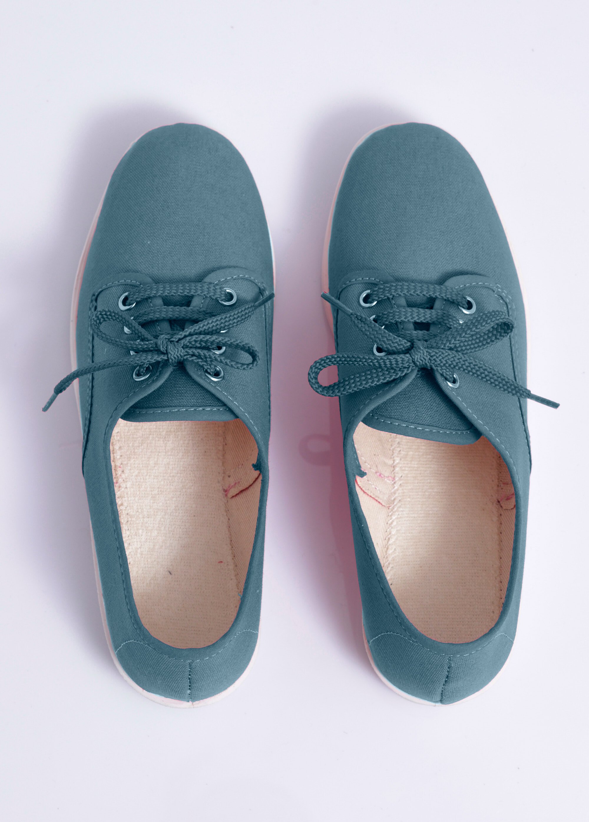 Baskets compensées toile à lacets Femme Bleu OZALID OV1