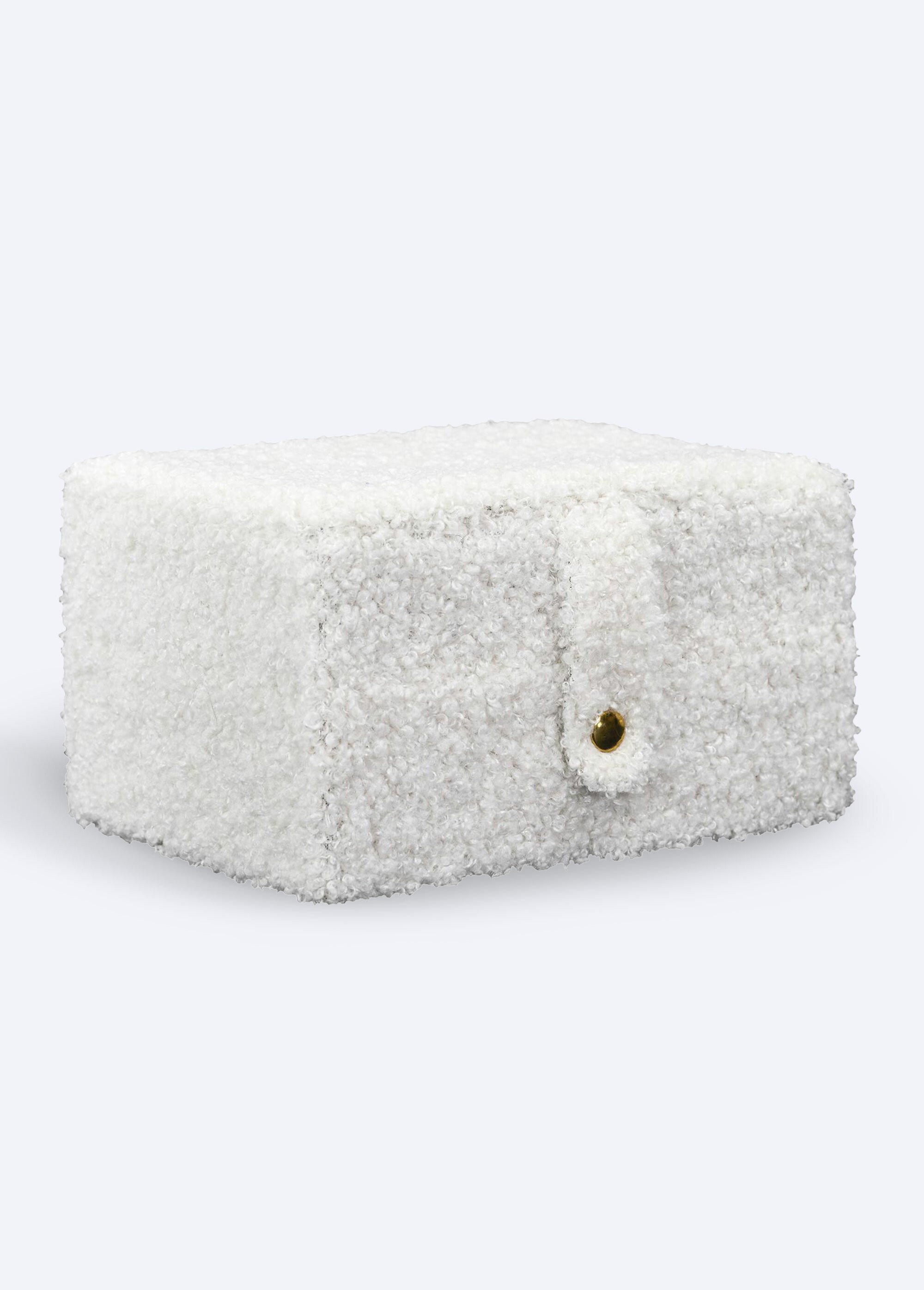 Boite à bijoux en maille bouclette Blanc CMP-HD0129 DE1