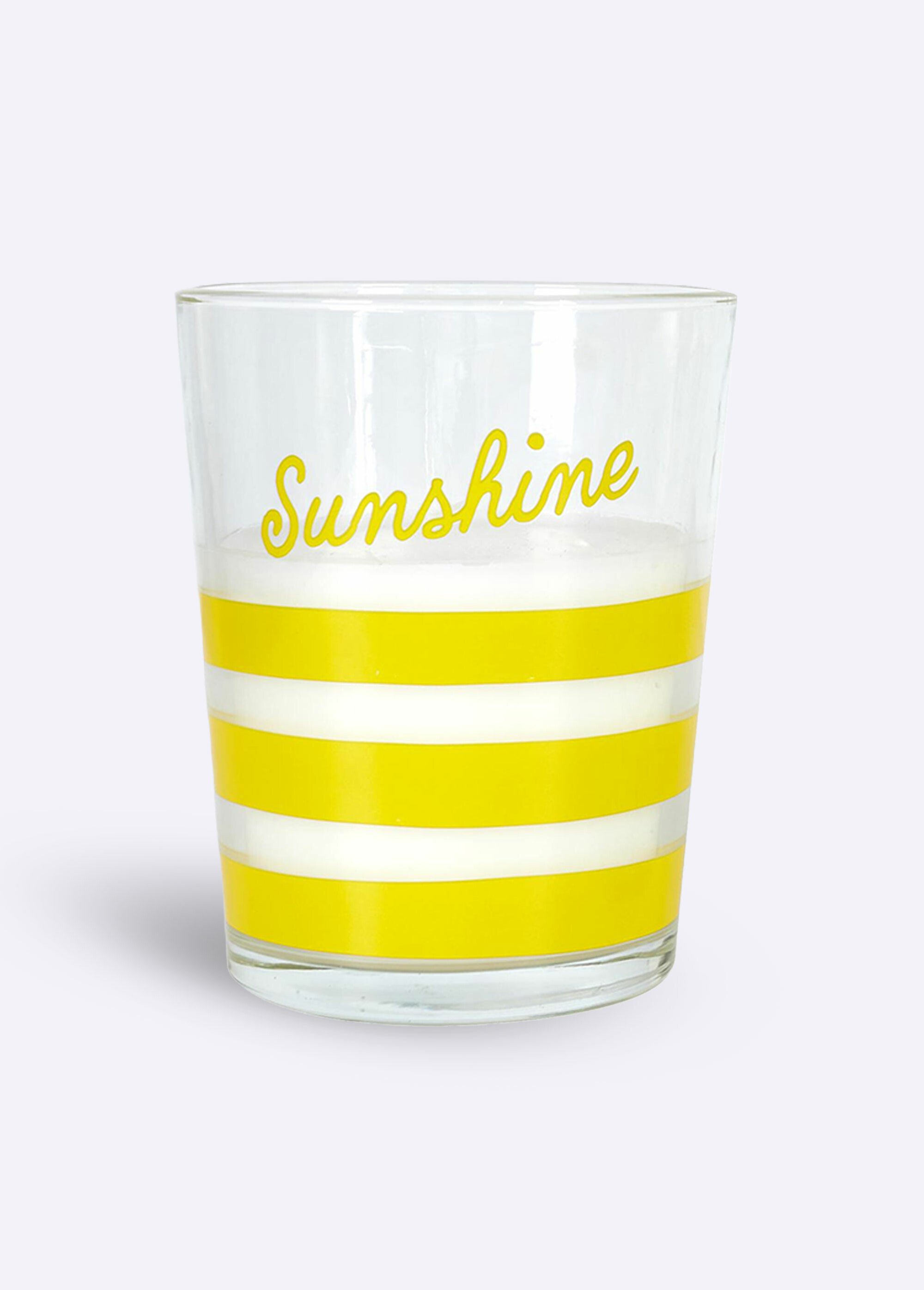 Bougie parfum citronnelle en verre, 16cm JAUNE CMP-BO0063 FA1