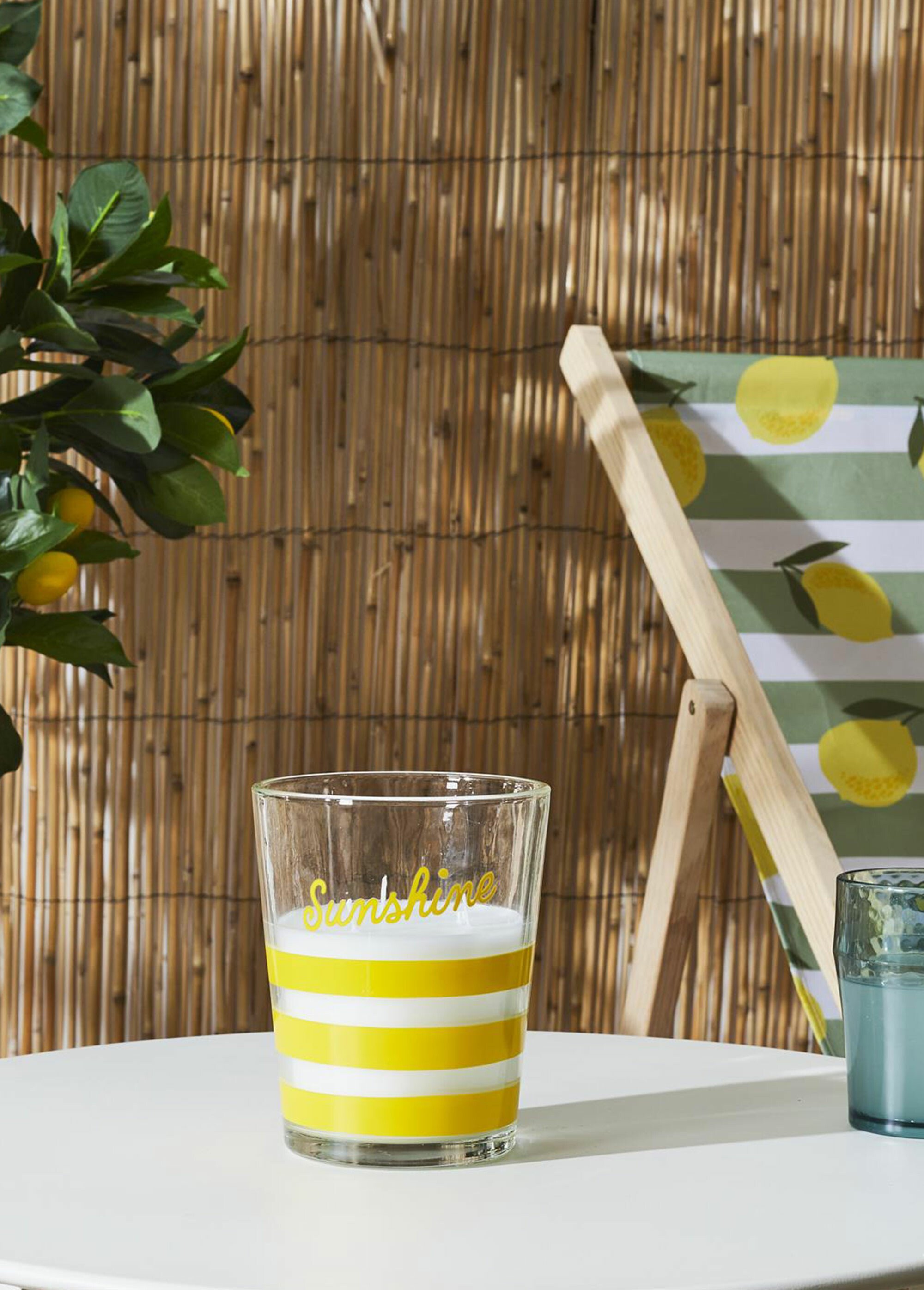 Bougie parfum citronnelle en verre, 16cm JAUNE CMP-BO0063 SI1