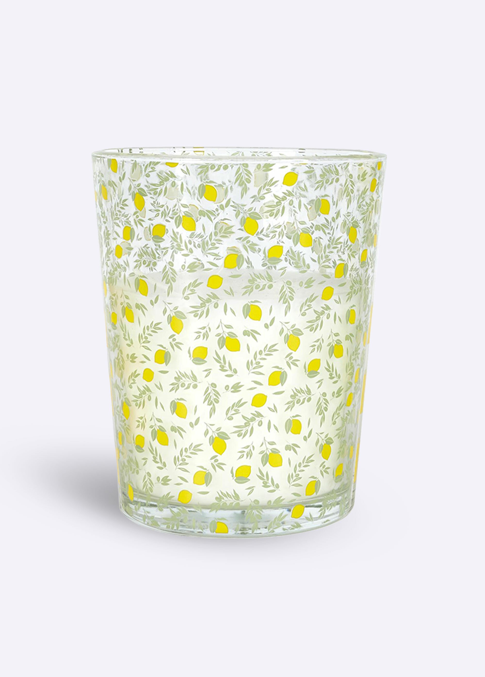 Bougie parfum citronnelle en verre, 16cm BLANC CMP-BO0063 FA1