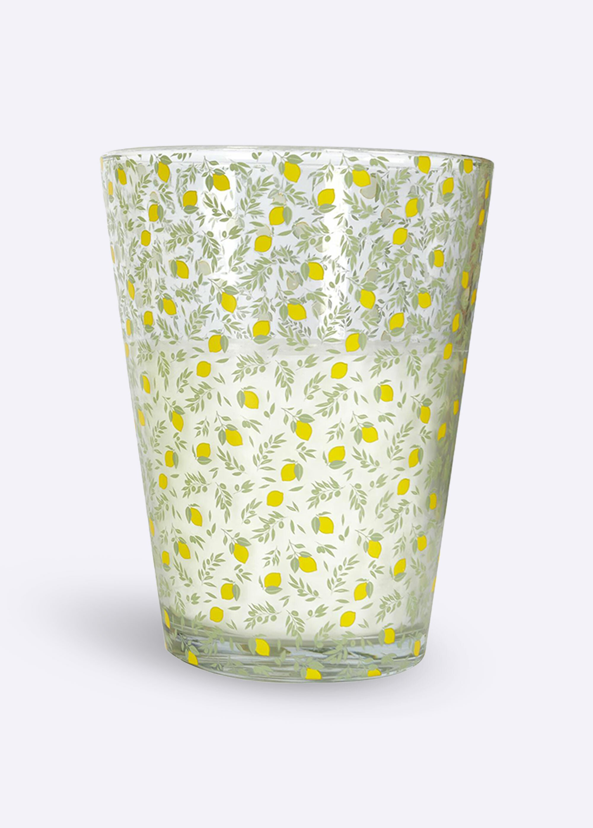 Bougie parfum citronnelle en verre, 23cm JAUNE CMP-BO0064 FA1