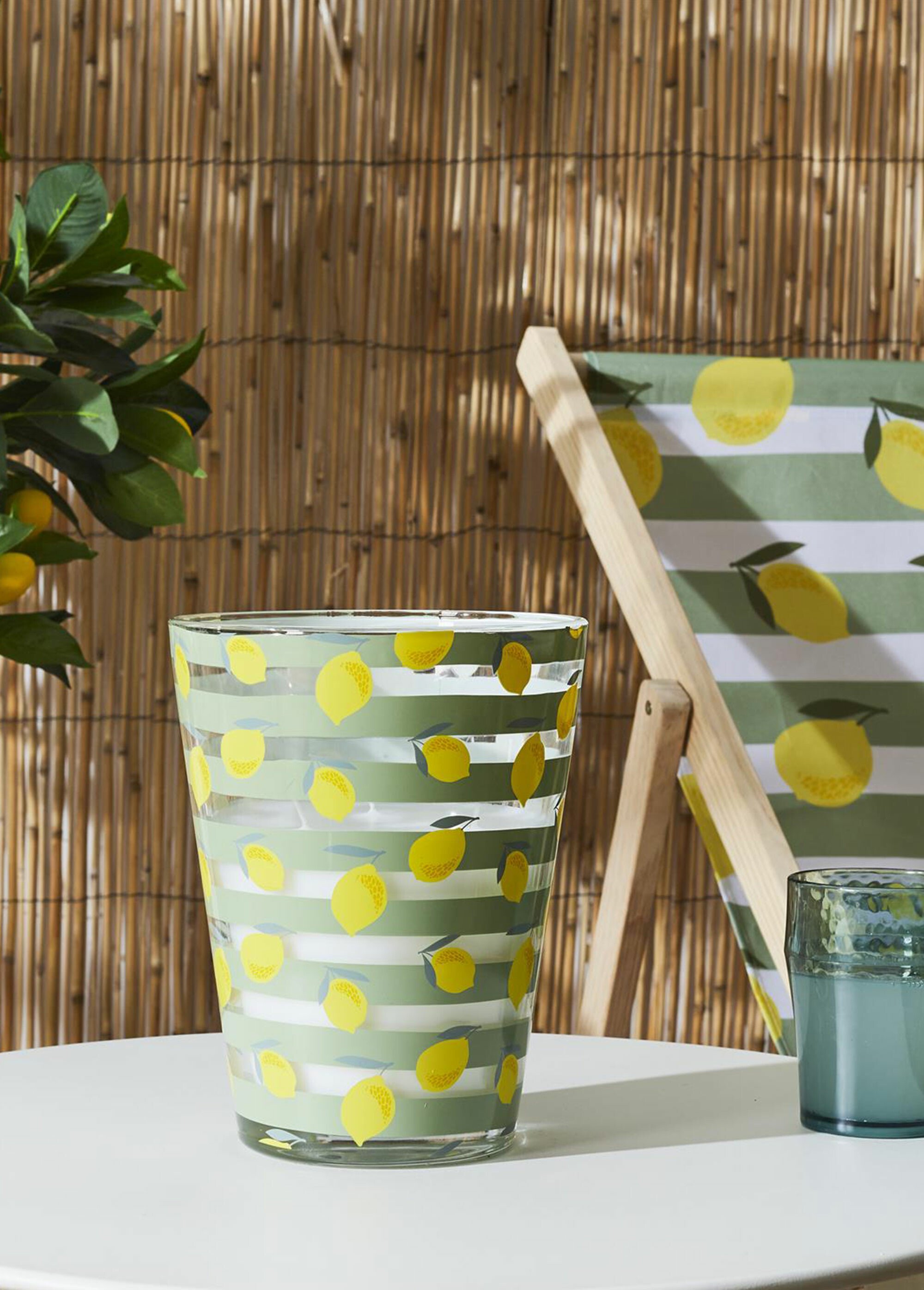 Bougie parfum citronnelle en verre, 23cm JAUNE CMP-BO0064 SI1