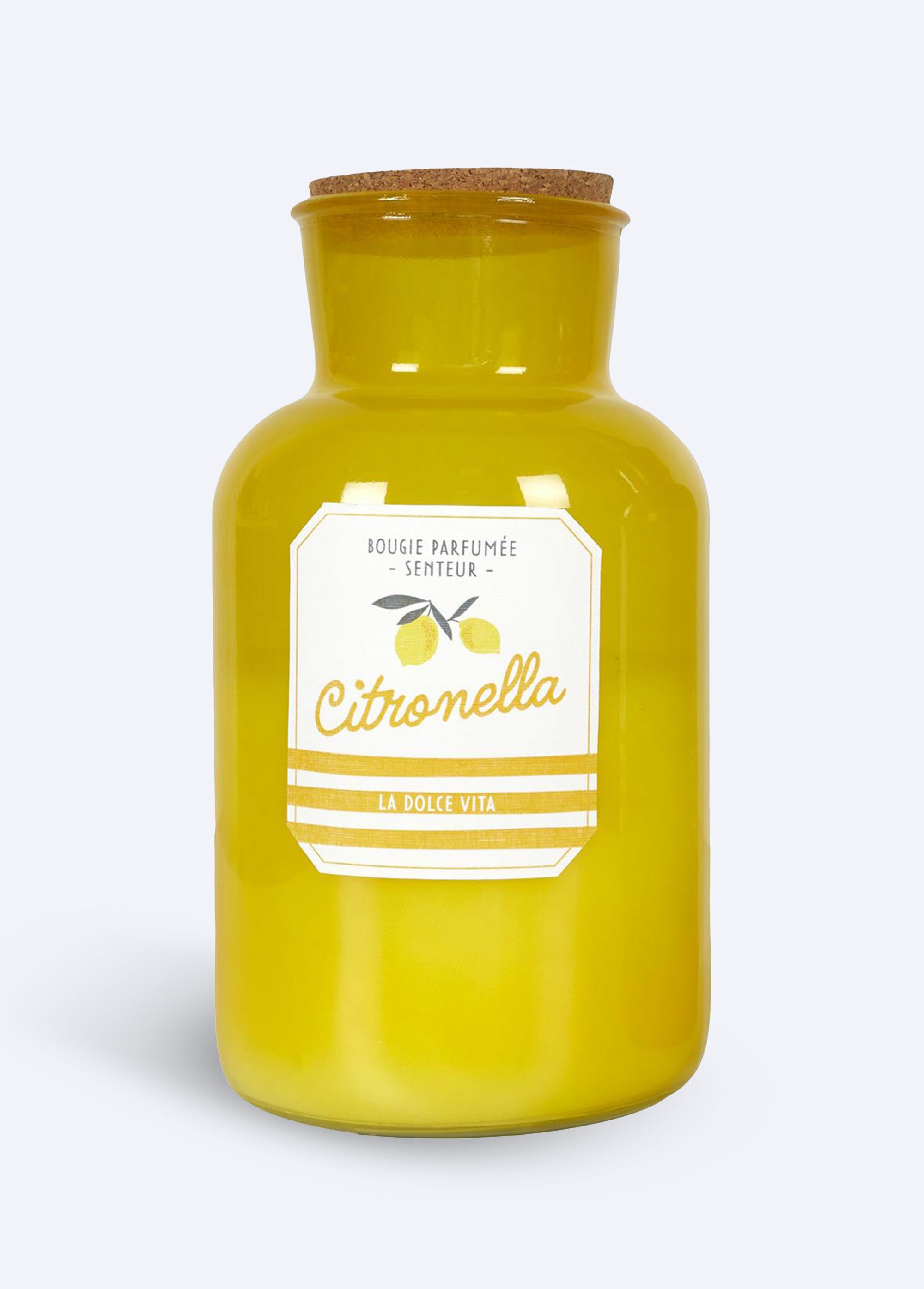 Bougie parfumée citronnelle, fiole 20cm