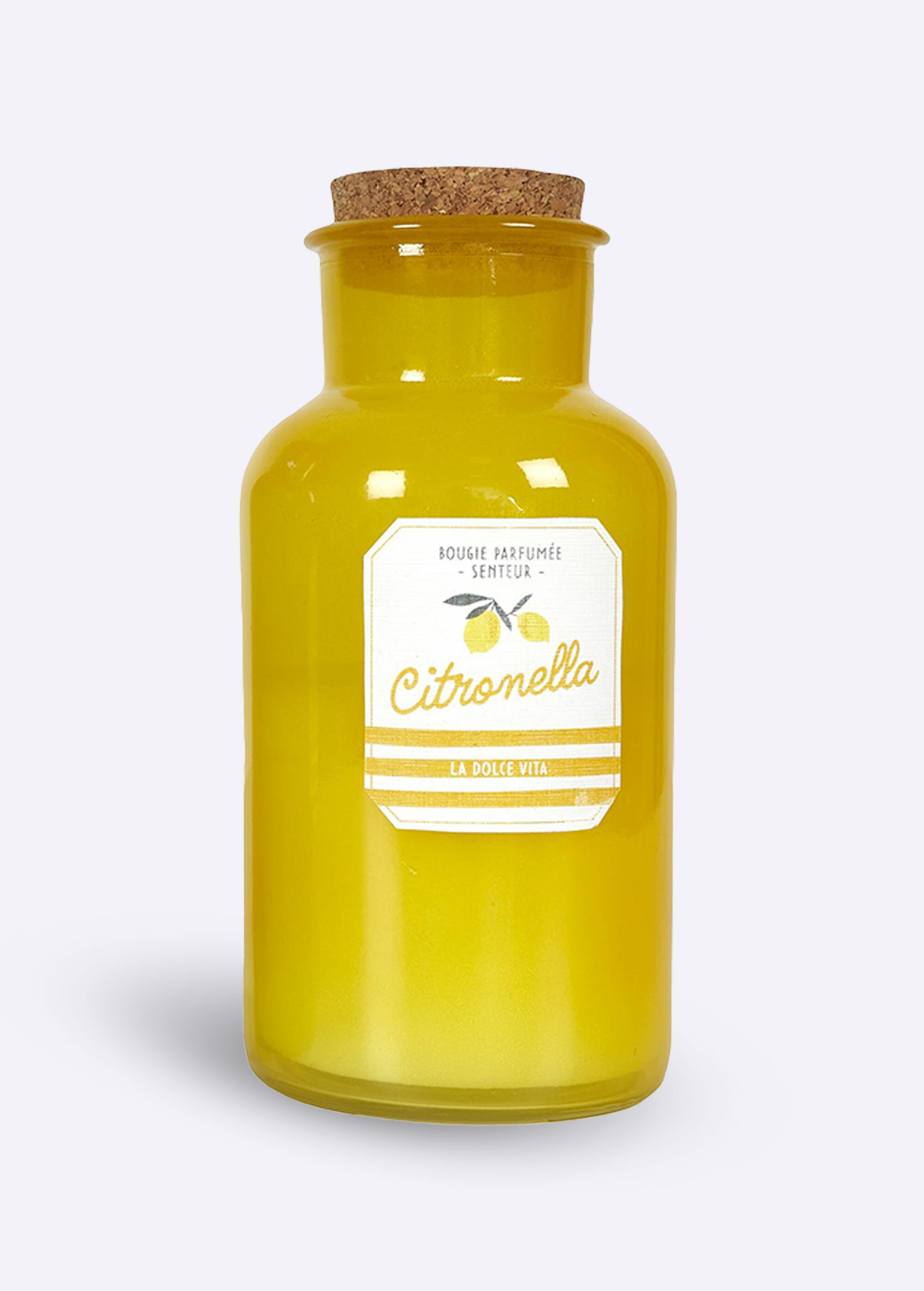 Bougie parfumée citronnelle, fiole 26cm