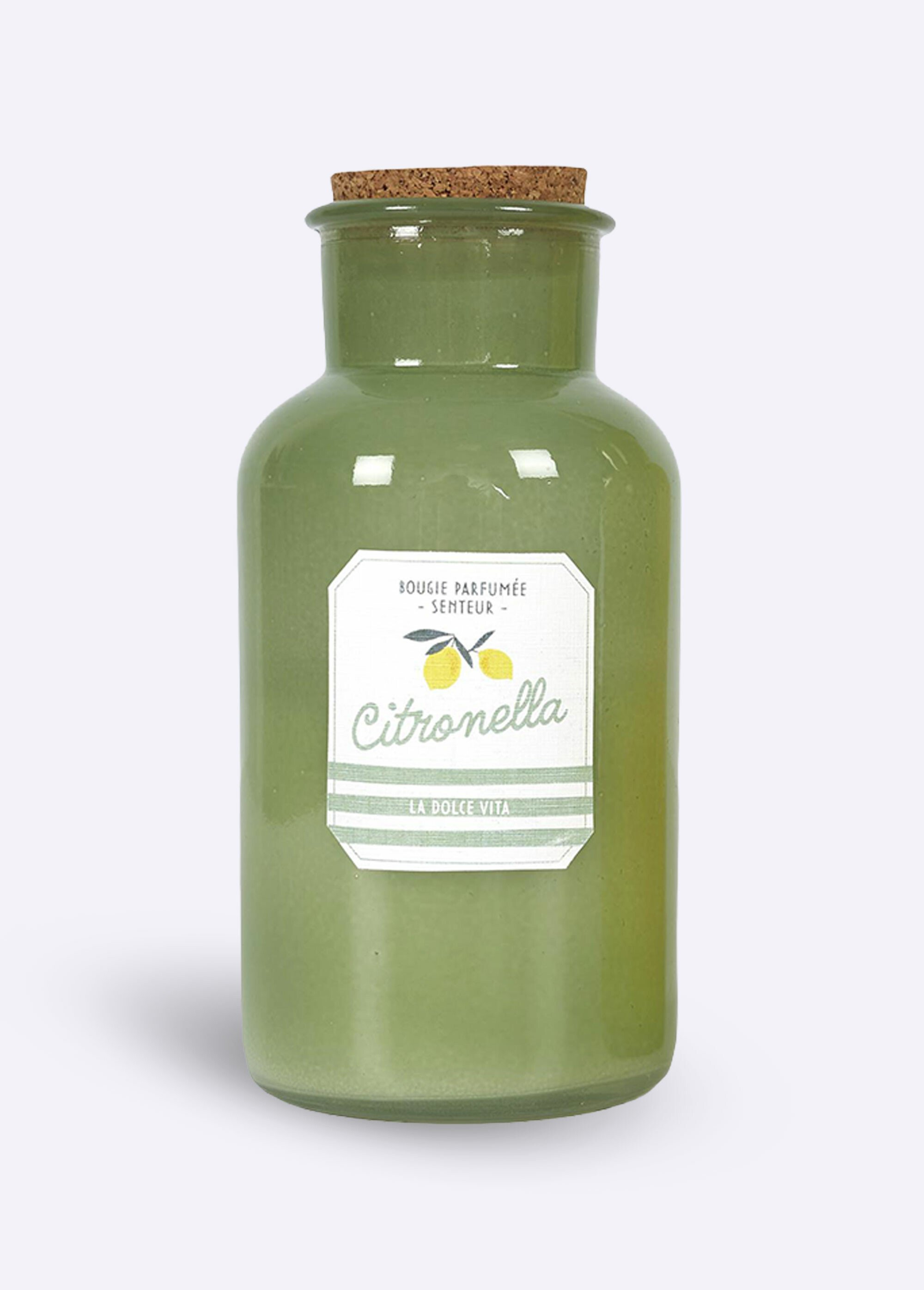 Bougie parfumée citronnelle, fiole 26cm
