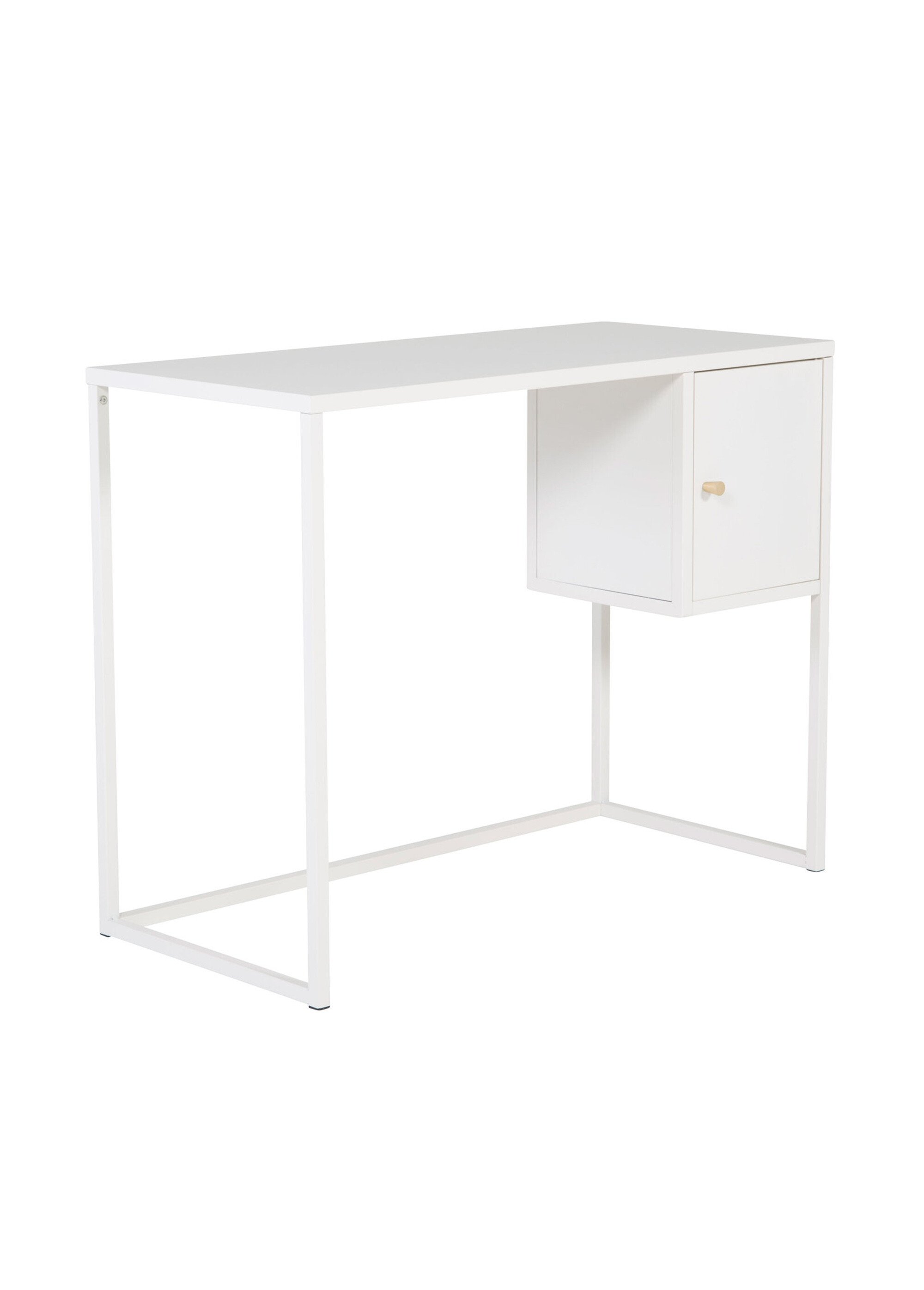 Bureau en acier, tiroir haut avec porte BLANC VEN-28070-201 DE1