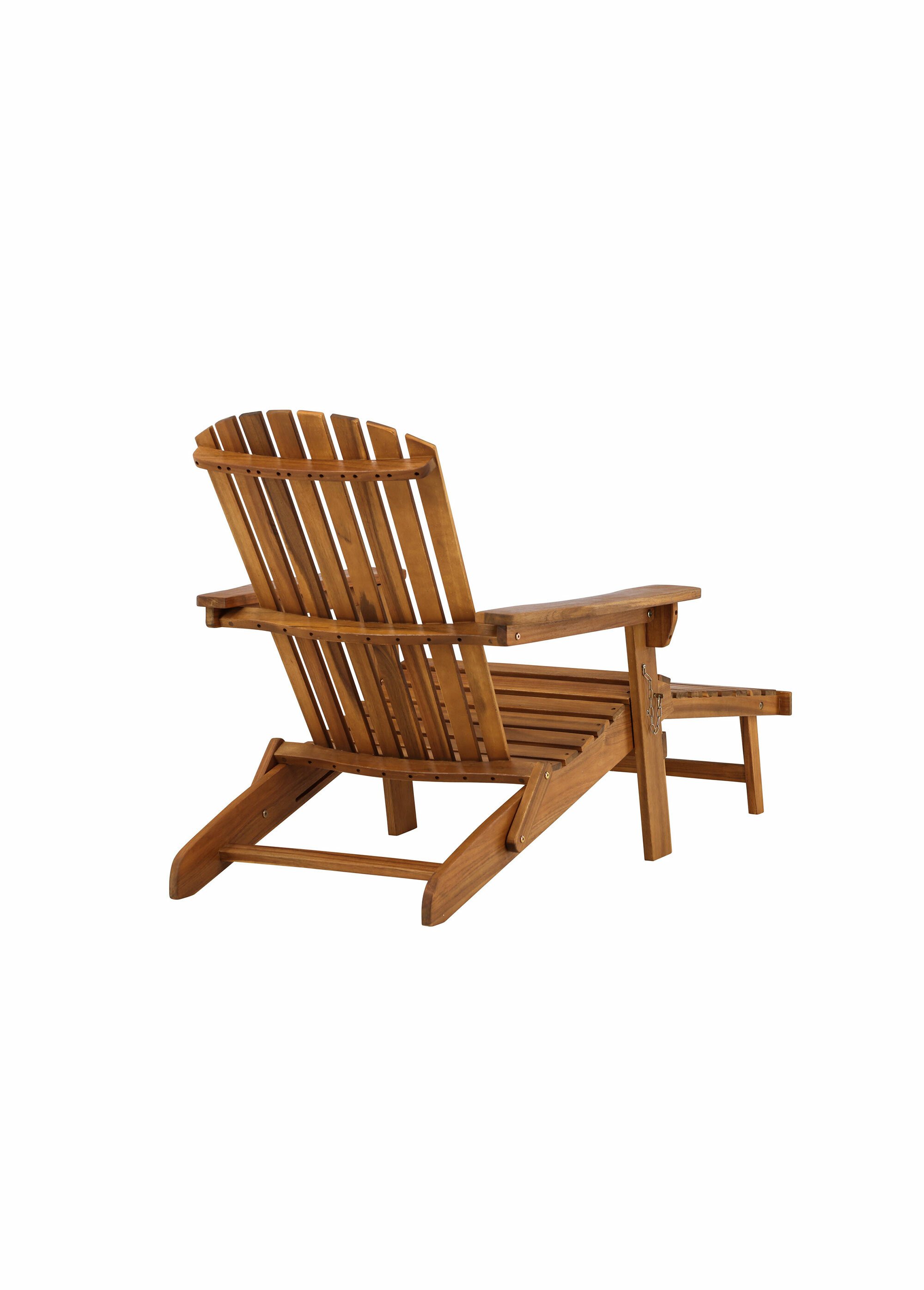 Chaise longue en bois avec accoudoirs