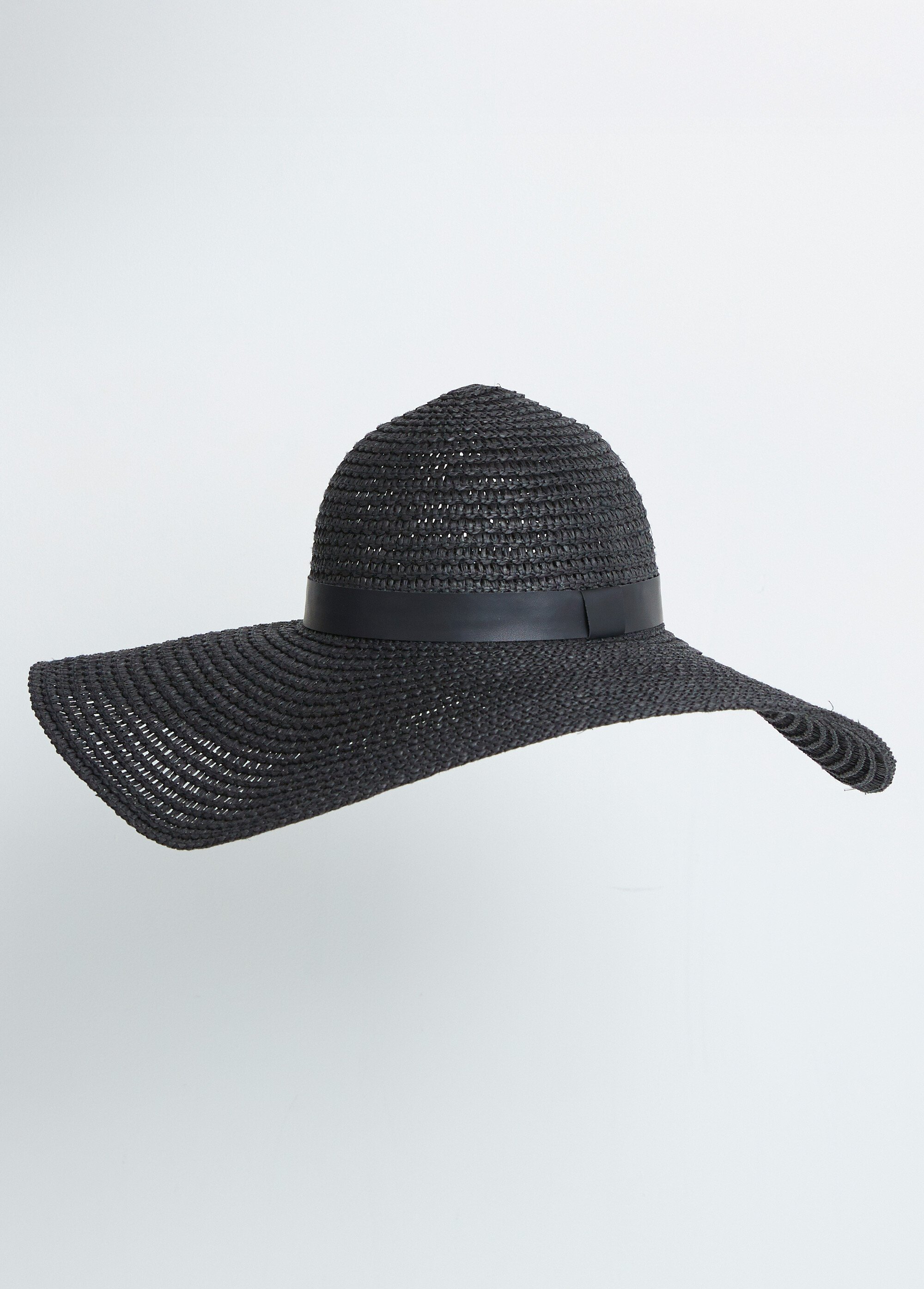 Chapeau capeline paille tressée Femme Noir UMBRA FA1