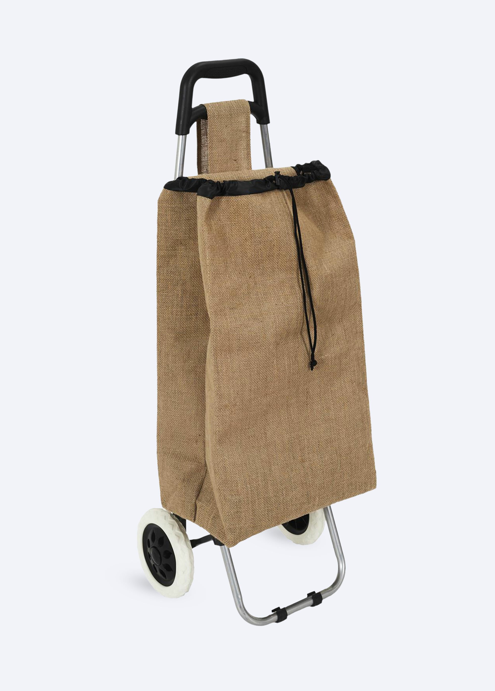 Chariot de shopping en jute, 2 roues