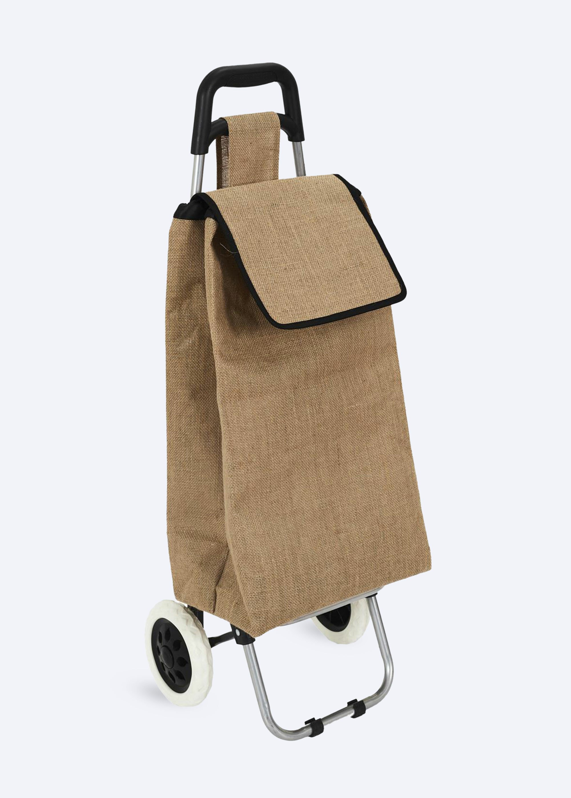 Chariot de shopping en jute, 2 roues