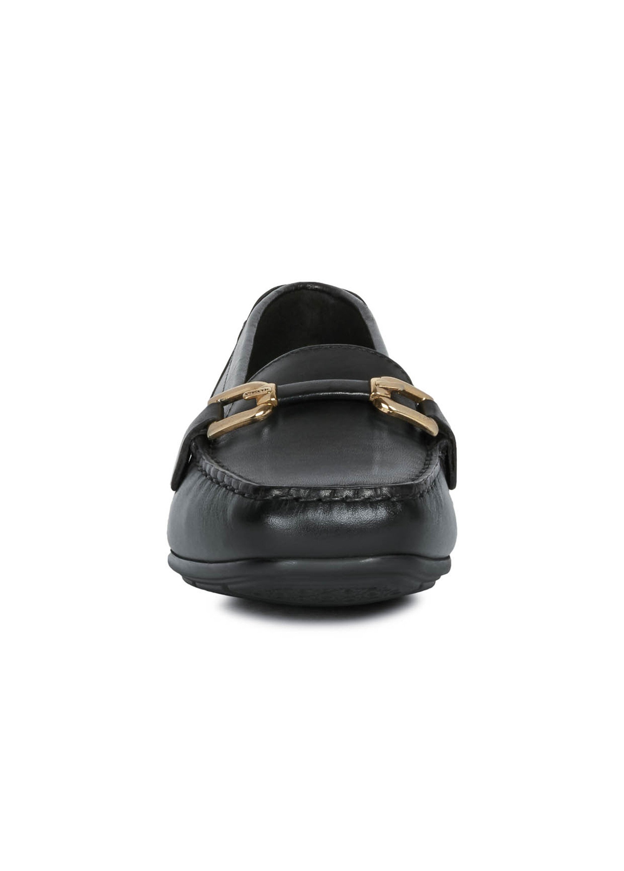 Mocassins chic en cuir avec mors métal Femme Noir ANNYTHA-2-MOC FA2