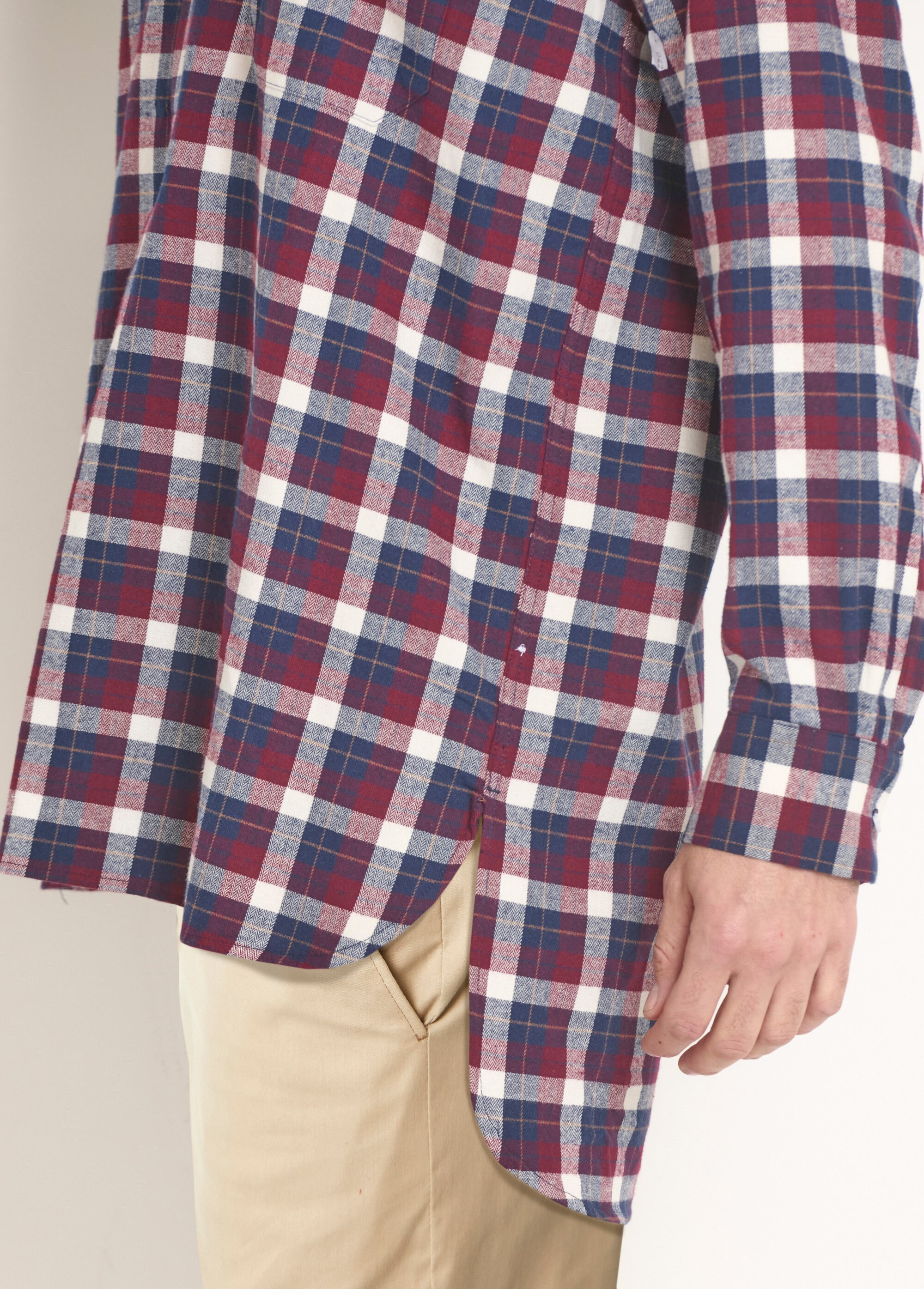 Chemise Charlie Flanelle Carreaux - Bleu / Beige / Rouge - Coton Biologique - Sézane