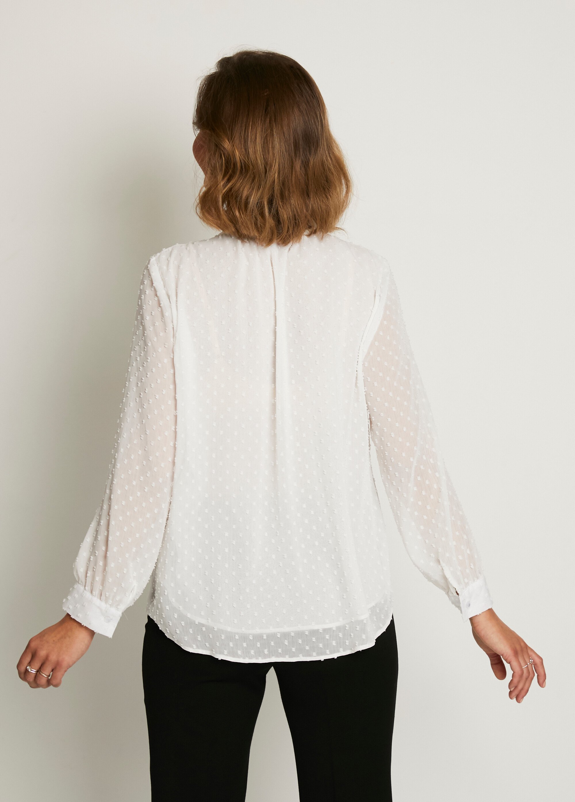 Plumetis Chemisier Femme Voile De Coton Chemisier Boutonné Voile