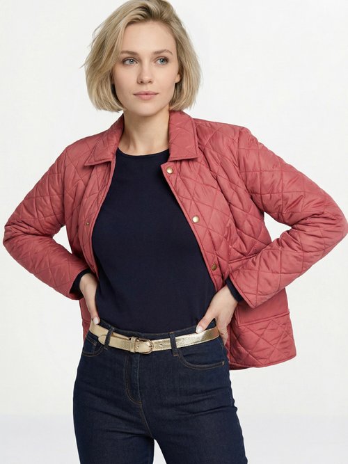 Doudoune légère matelassée pressionnée Femme Rose TROUVILLE MV1