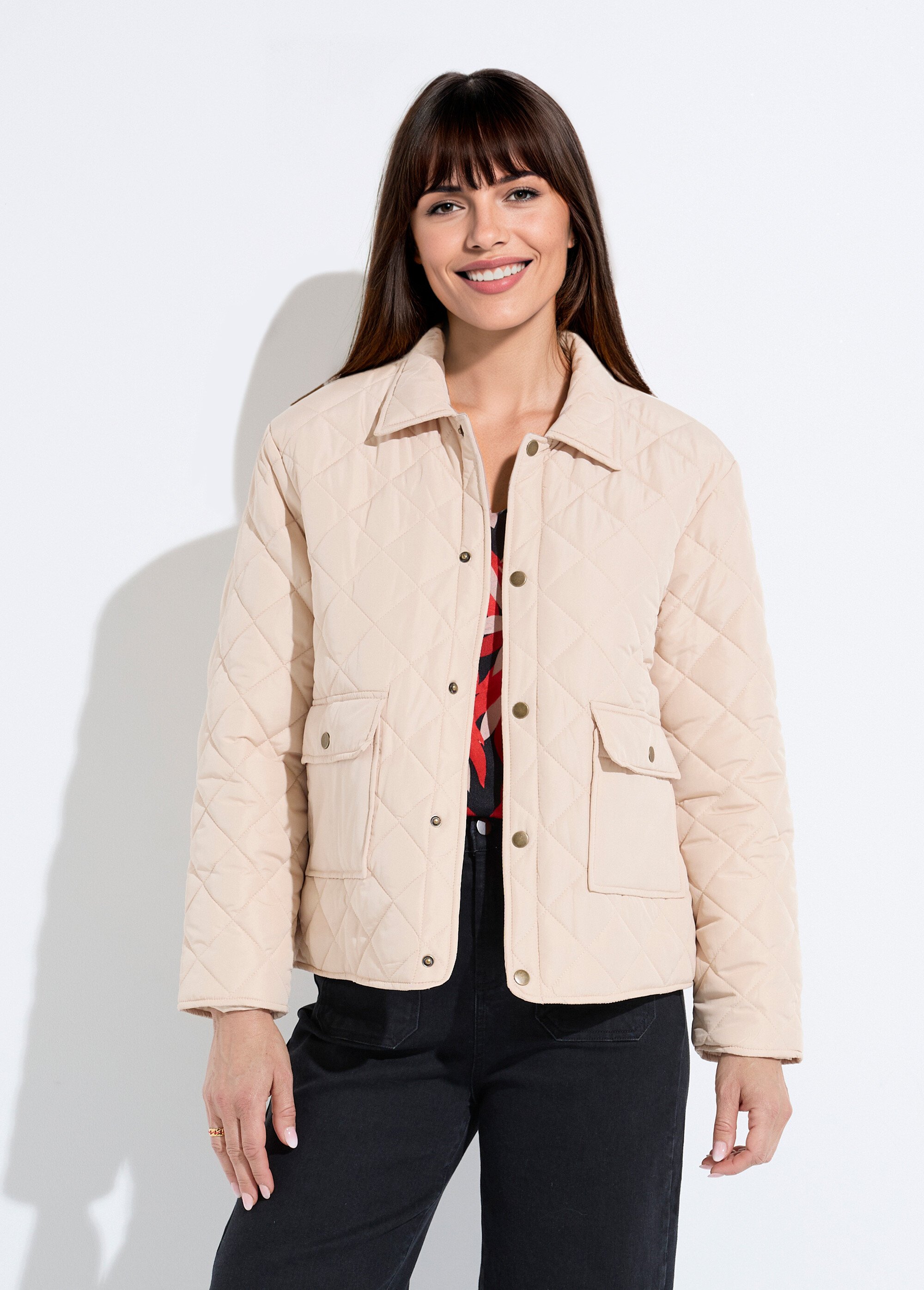 Doudoune légère matelassée pressionnée Femme Beige TROUVILLE FA1