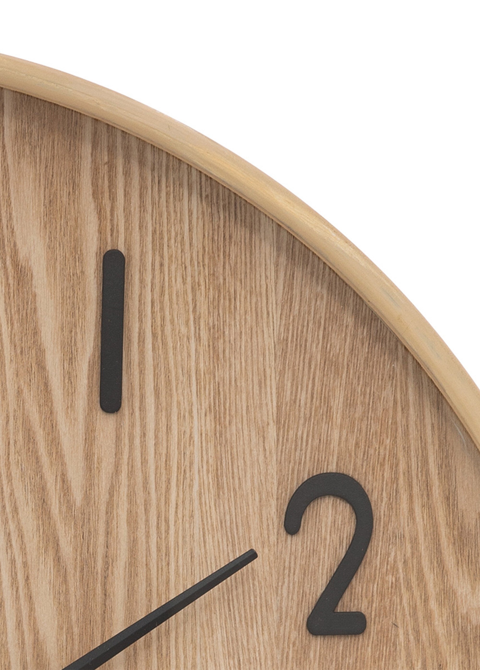 Horloge effet bois avec aiguilles acier