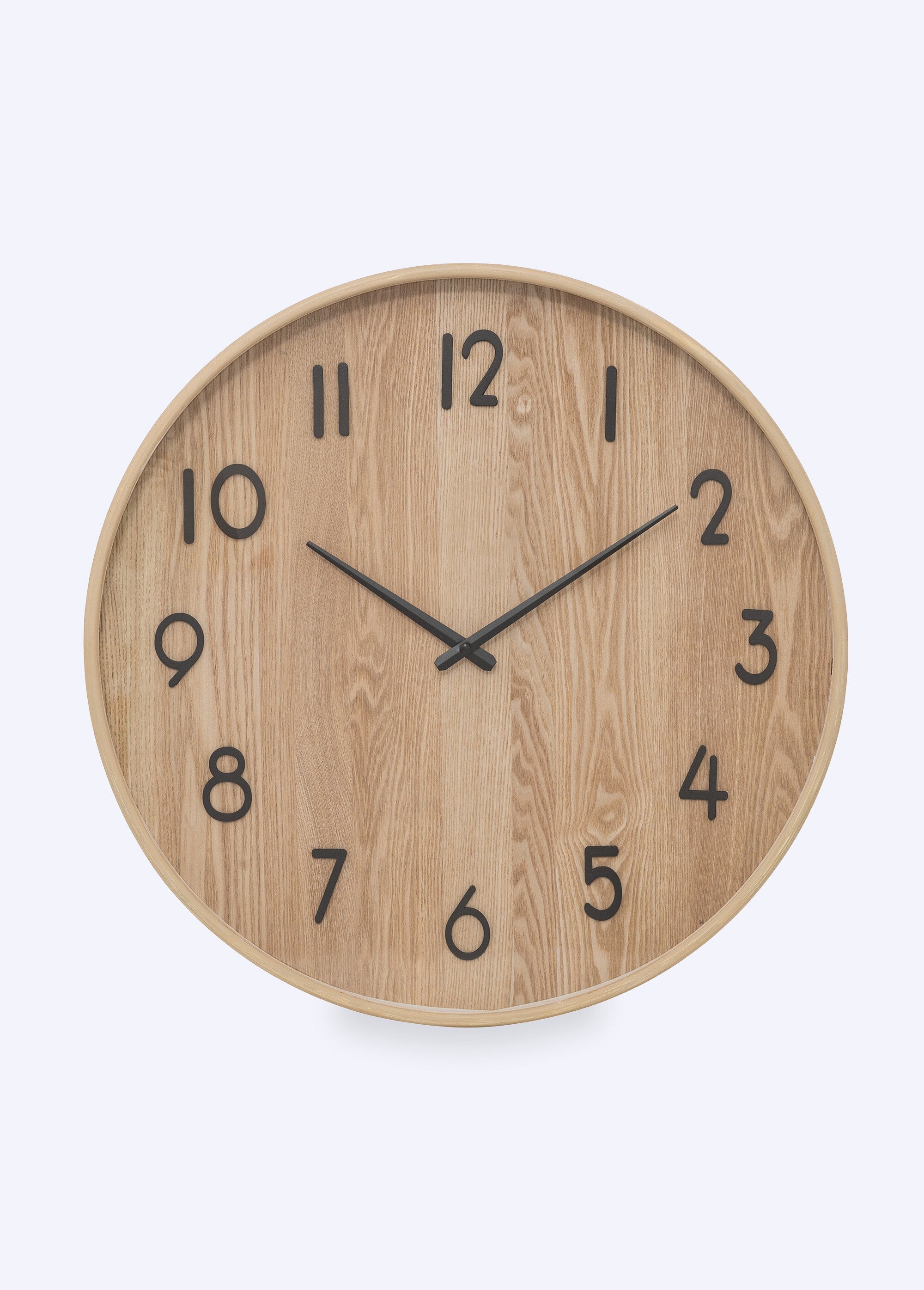 Horloge effet bois avec aiguilles acier