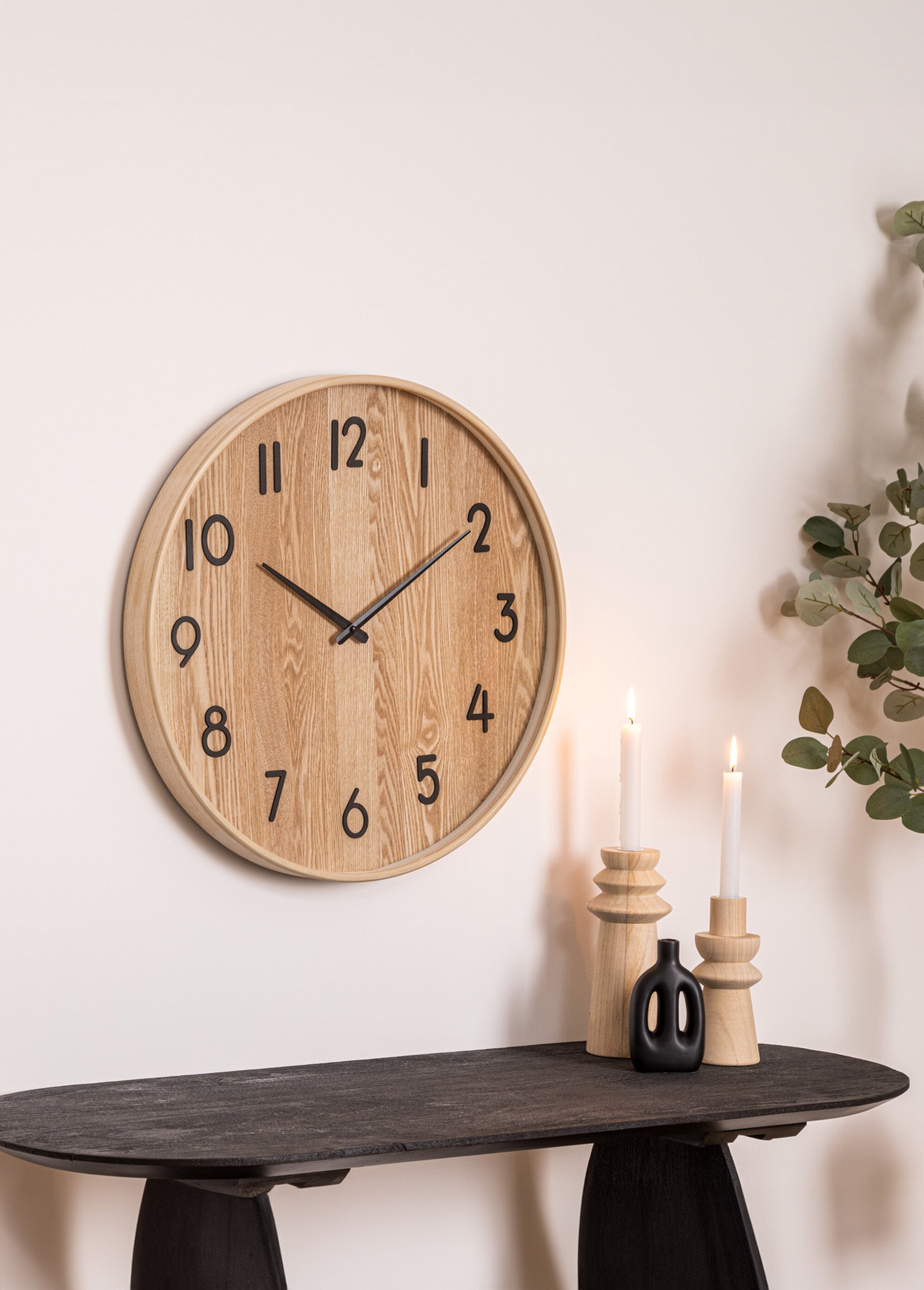 Horloge effet bois avec aiguilles acier Beige JJA-203519 SI1