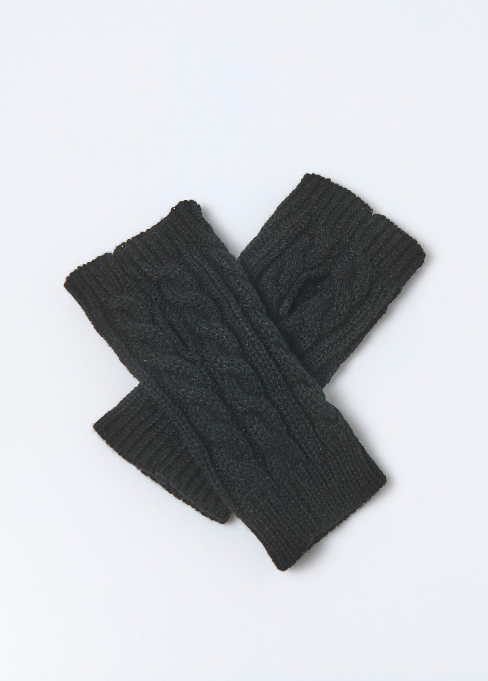 Mitaines maille irlandaise Femme Noir BEN16860106 DE1