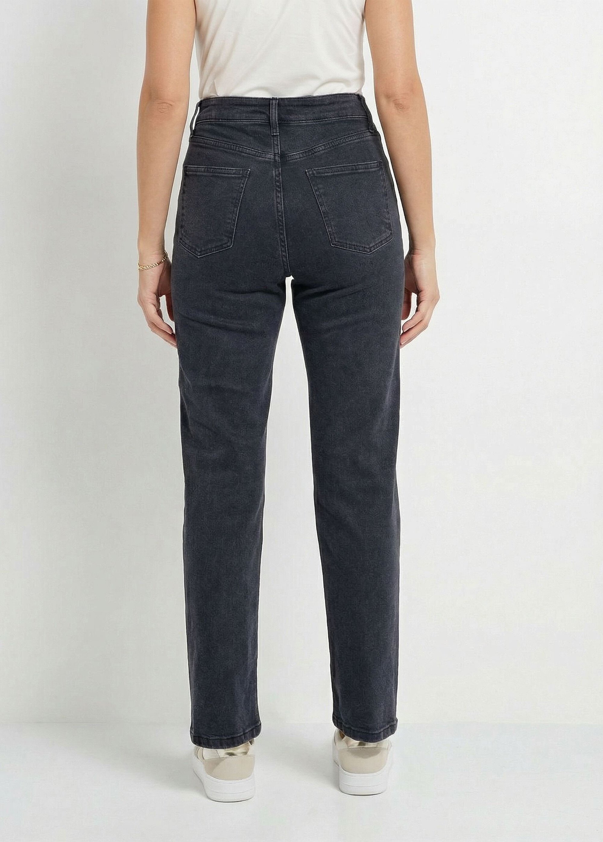 Jean couleur 5 poches droit taille haute