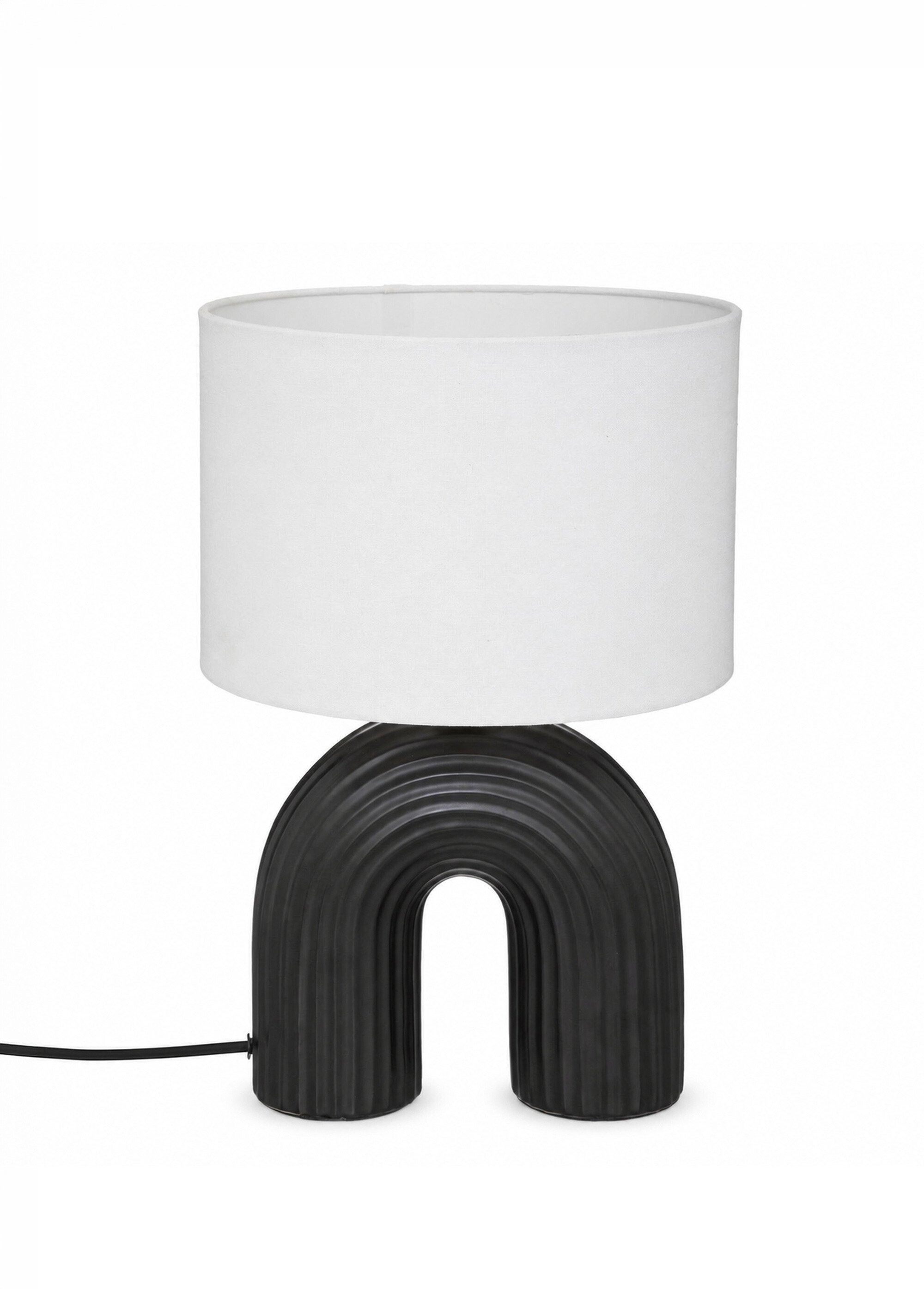 Lampe à poser pied céramique arche EIDEL NOIR JJA-190623 FA1