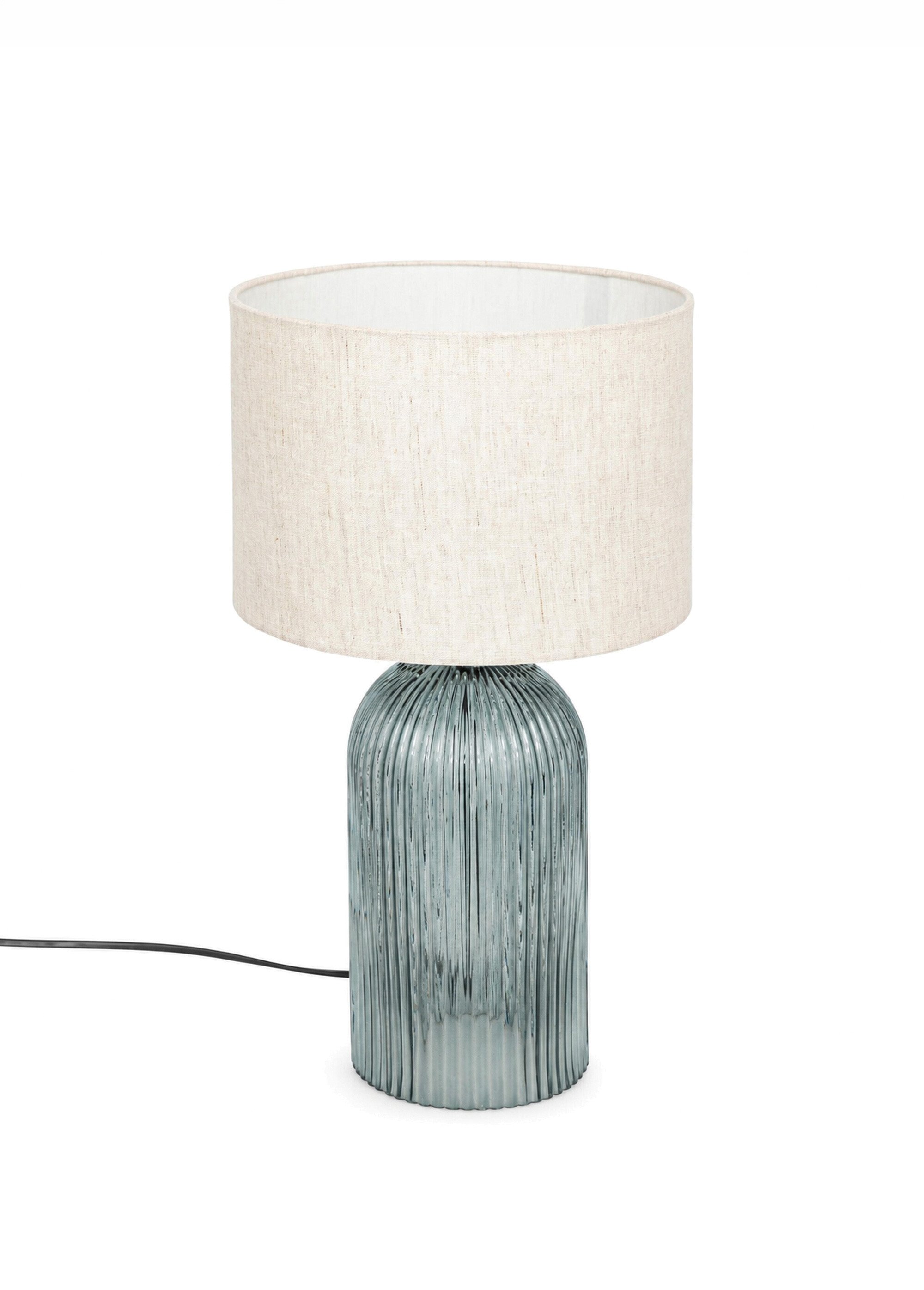 Lampe à poser pied en verre strié MATI BLEU JJA-202620 FA1