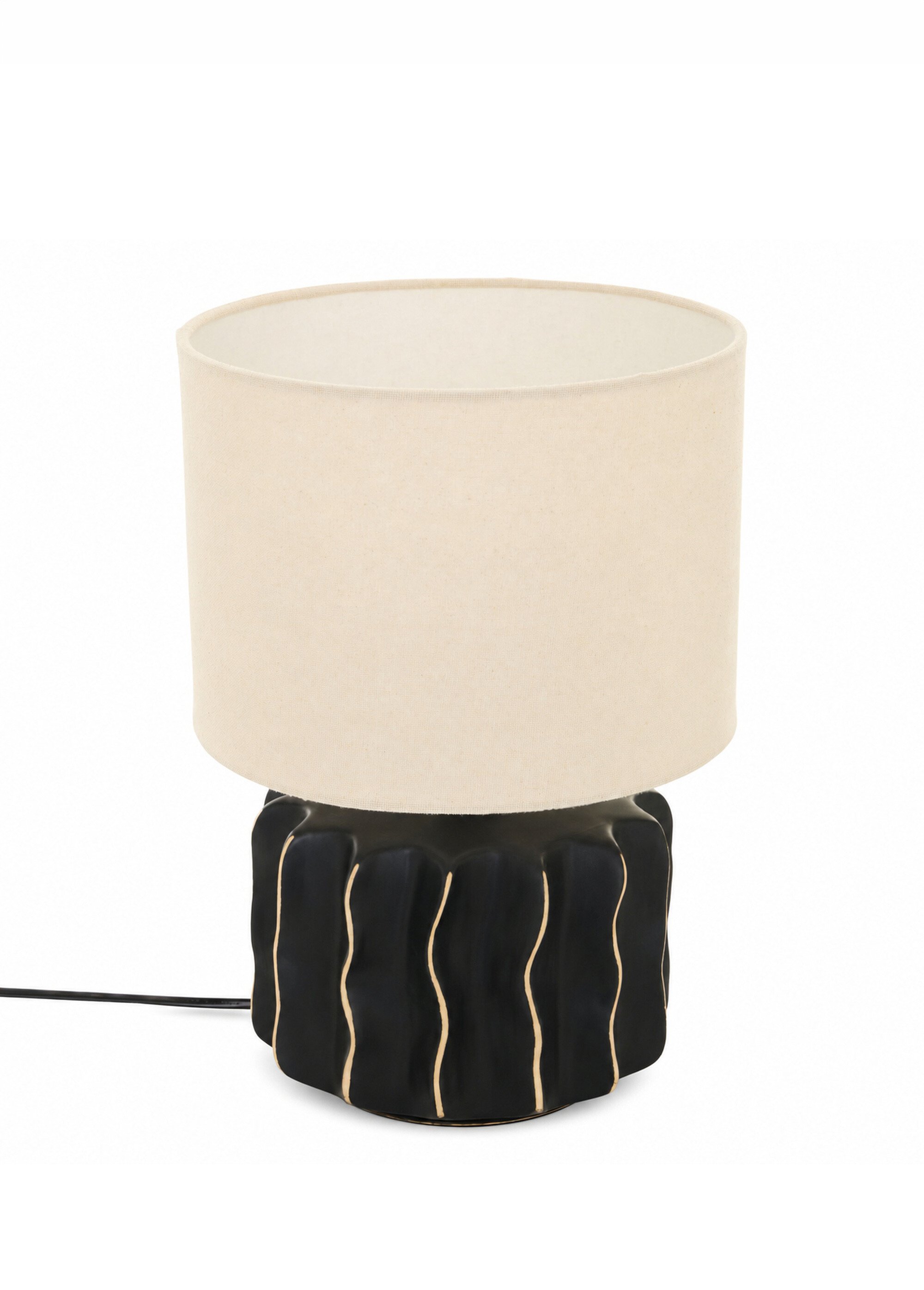 Lampe pied grès détails vagues MALYA BEIGE JJA-221629 FA1