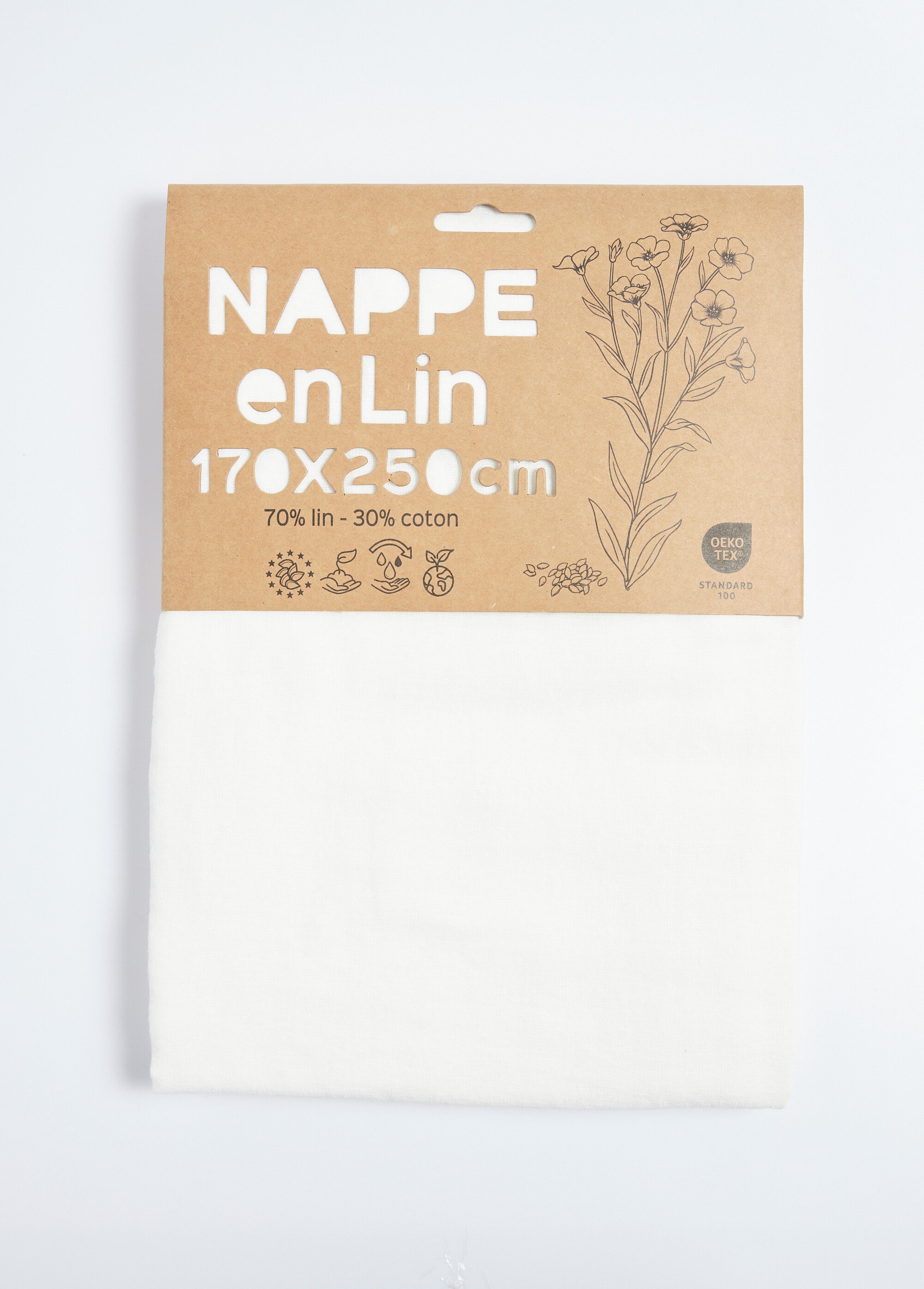 Nappe aspect authentique en lin mélangé