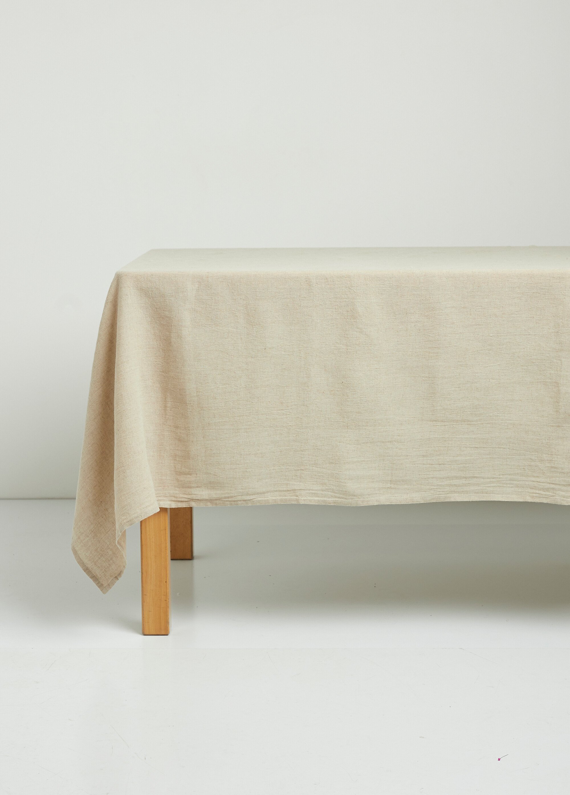 Nappe aspect authentique en lin mélangé Beige HOM-ZANA FA1