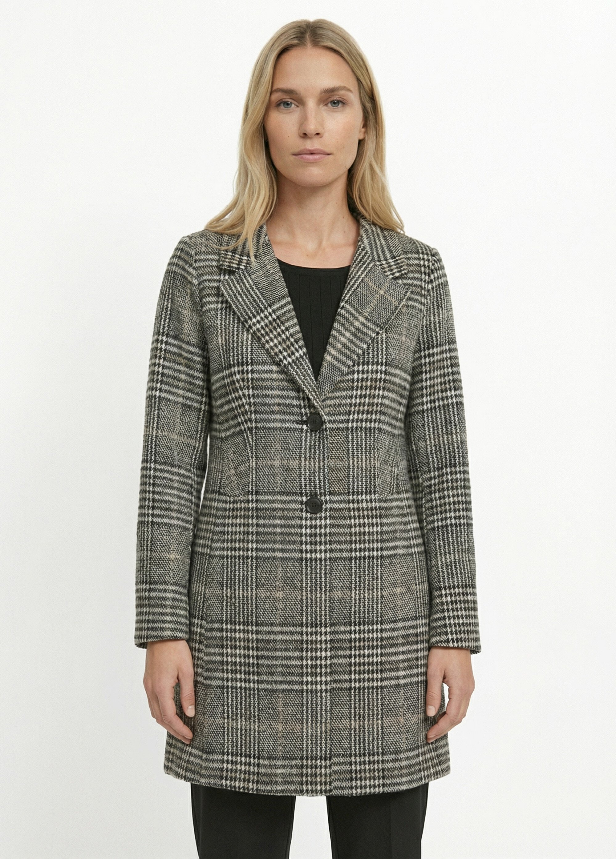 Manteau aspect lainage mi long col tailleur Femme Gris TAYLOR FA1