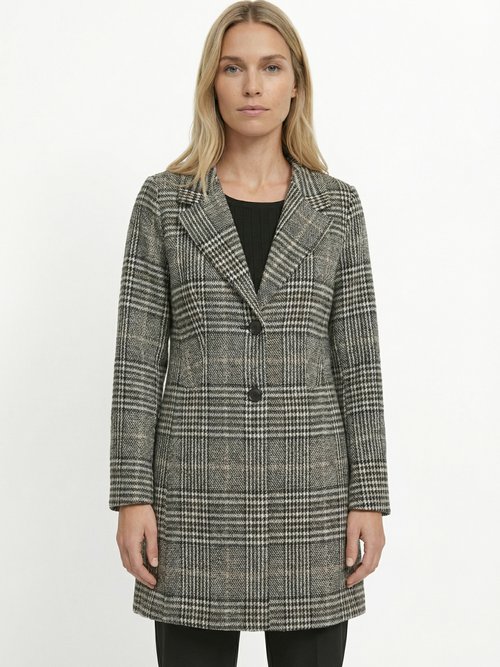 Manteau aspect lainage mi long col tailleur Femme Gris TAYLOR FA1
