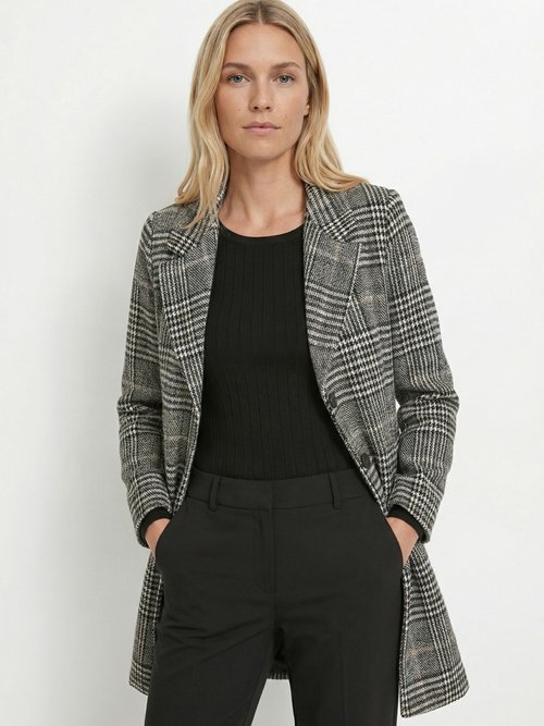 Manteau aspect lainage mi long col tailleur Femme Gris TAYLOR MV1
