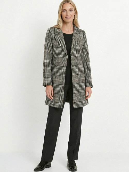 Manteau aspect lainage mi long col tailleur Femme Gris TAYLOR SI1