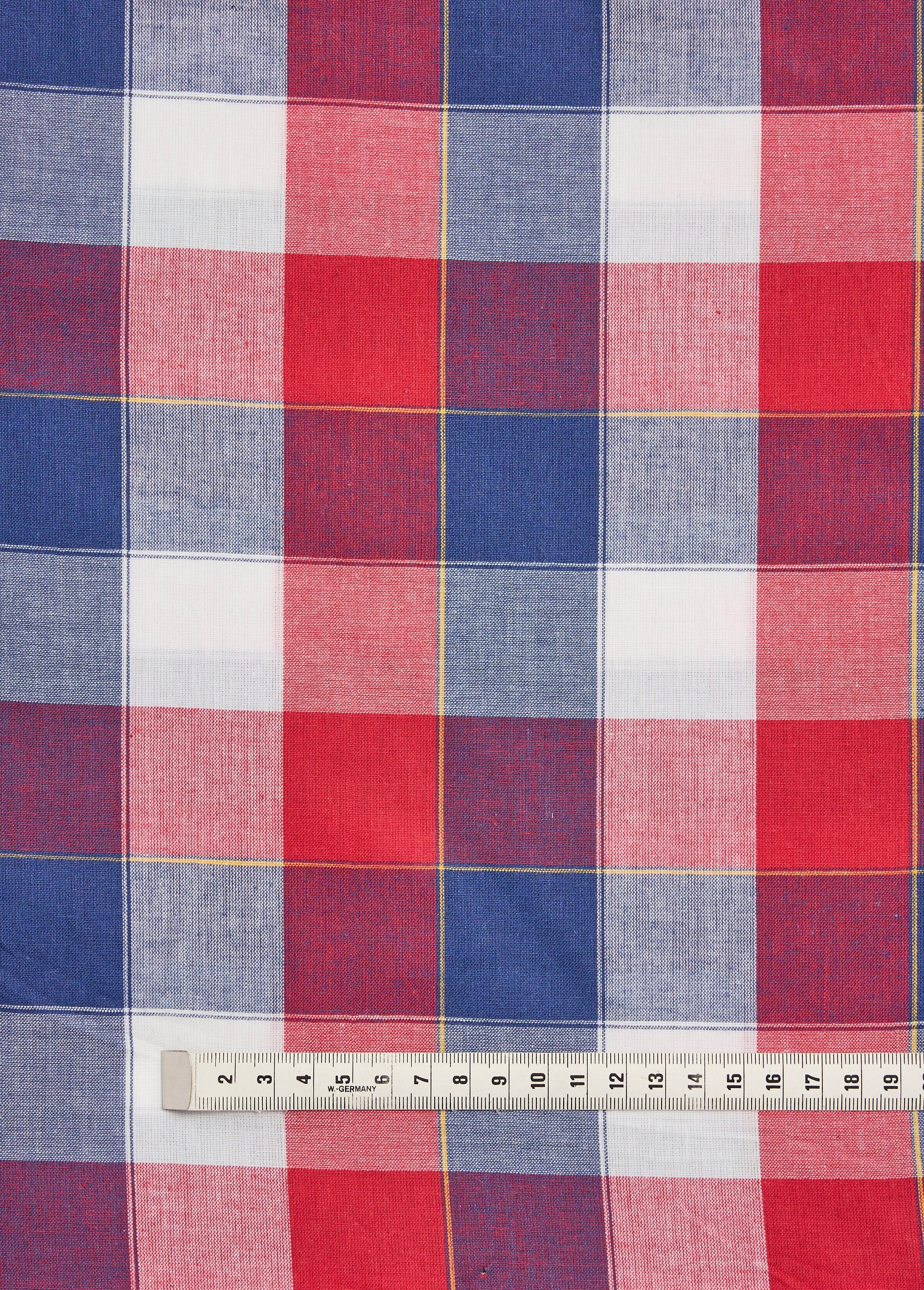 Coupon tissu coton carreaux, Chandernagor