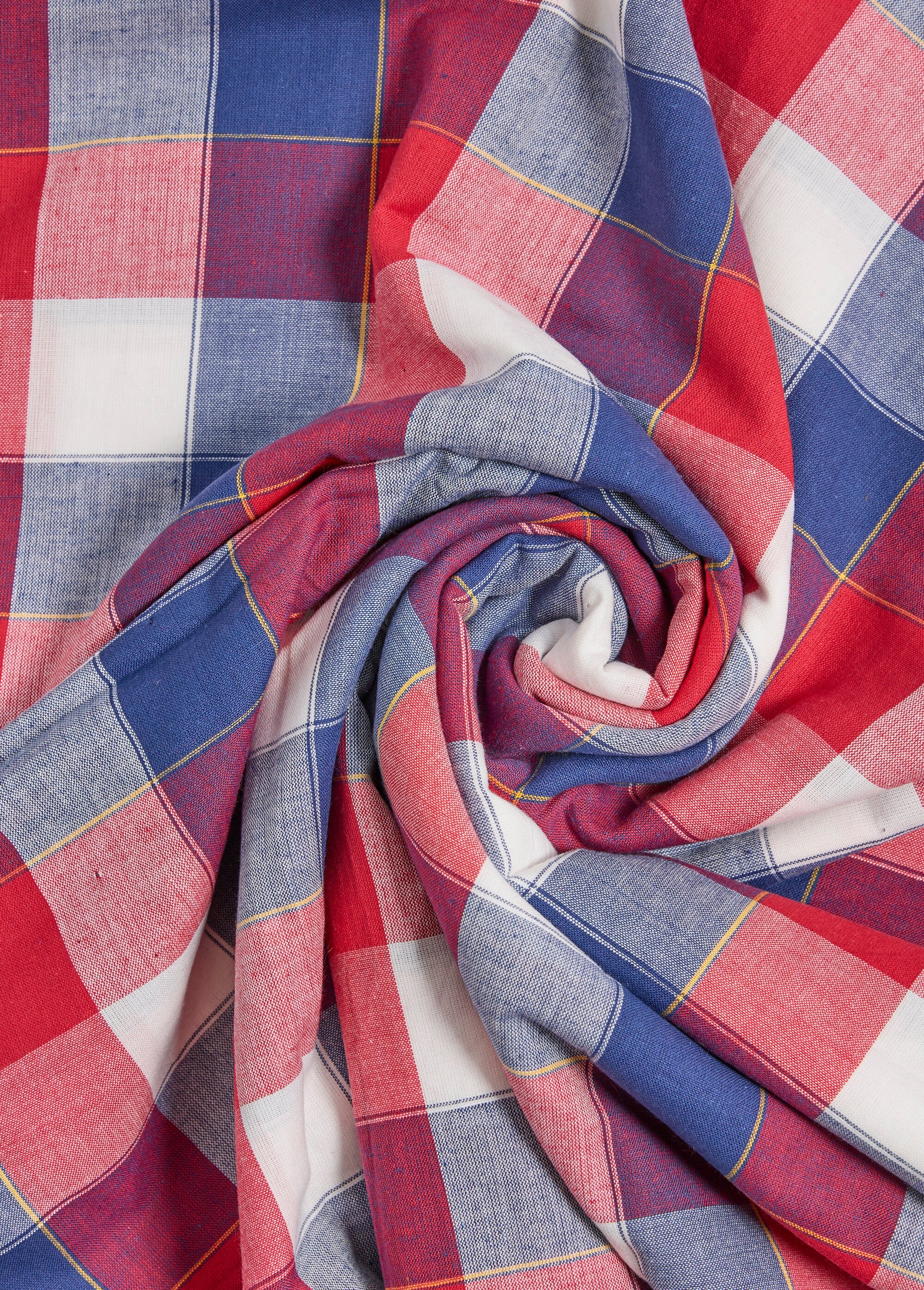 Coupon tissu coton carreaux, Chandernagor