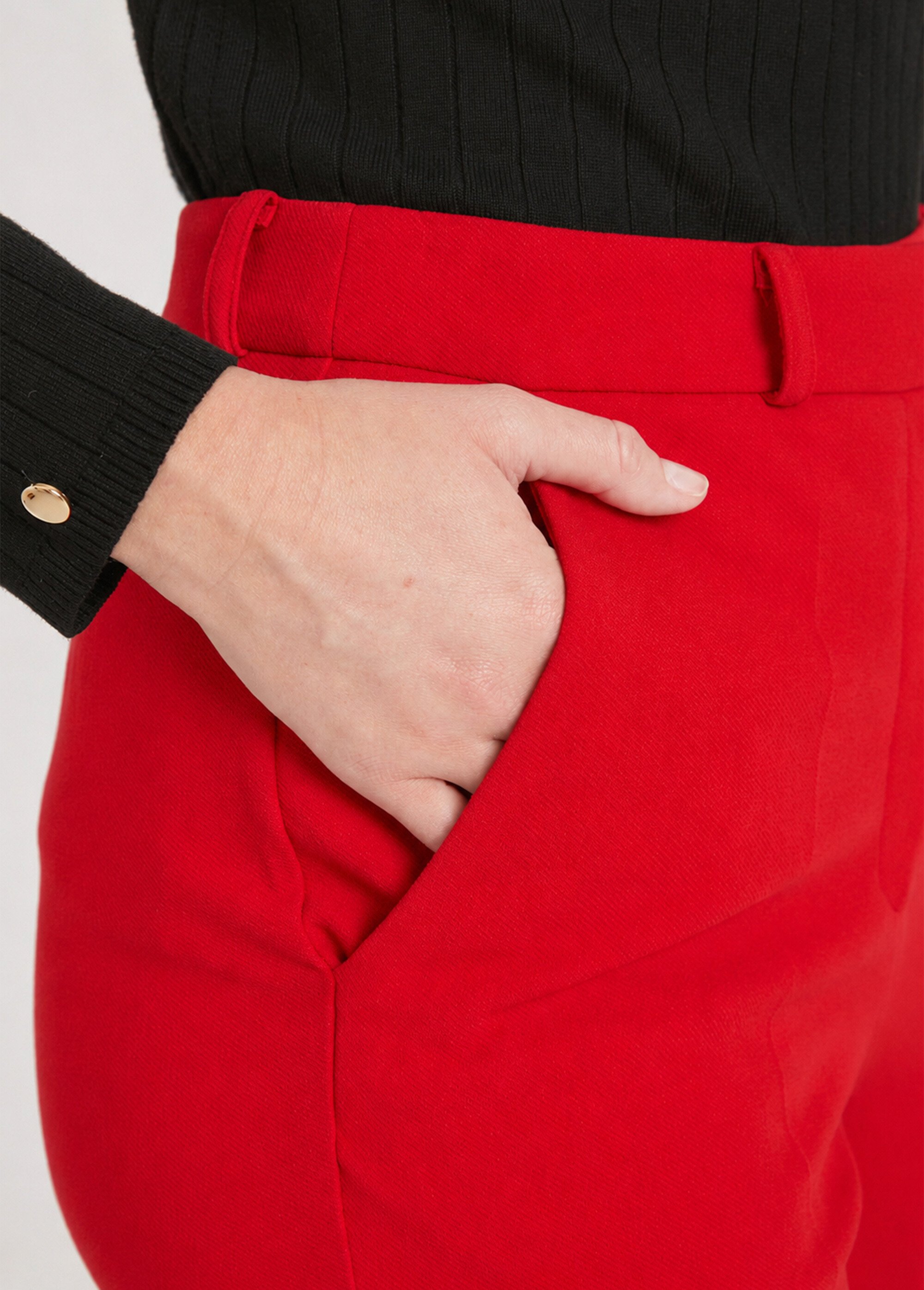 Pantalon fluide large maille stretch unie