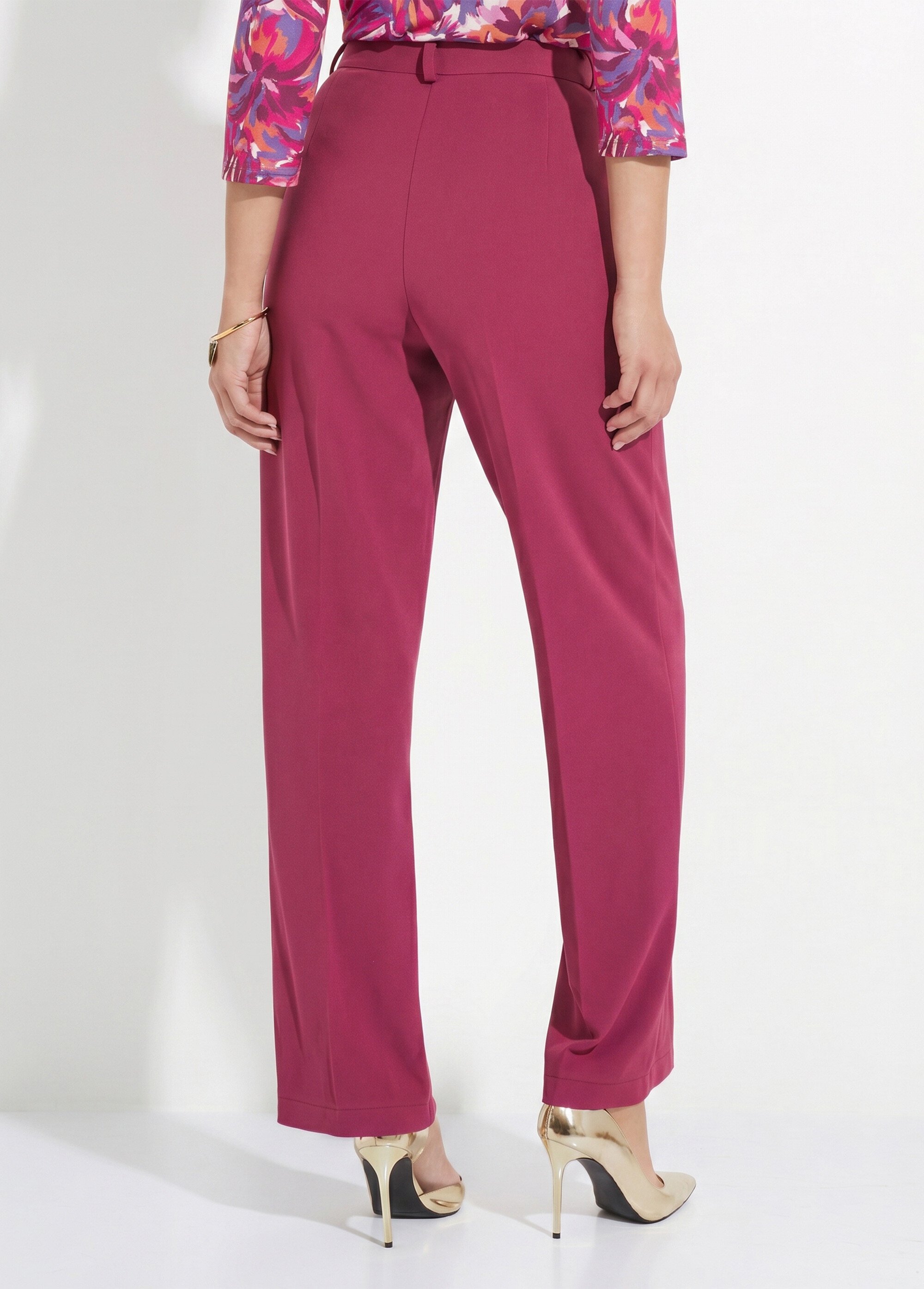 Pantalon fluide large maille stretch unie Femme Violet NERUDA DO1