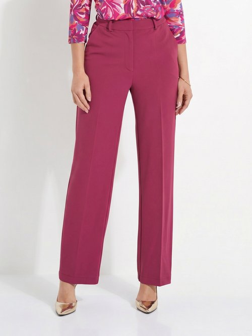 Pantalon fluide large maille stretch unie Femme Violet NERUDA FA1