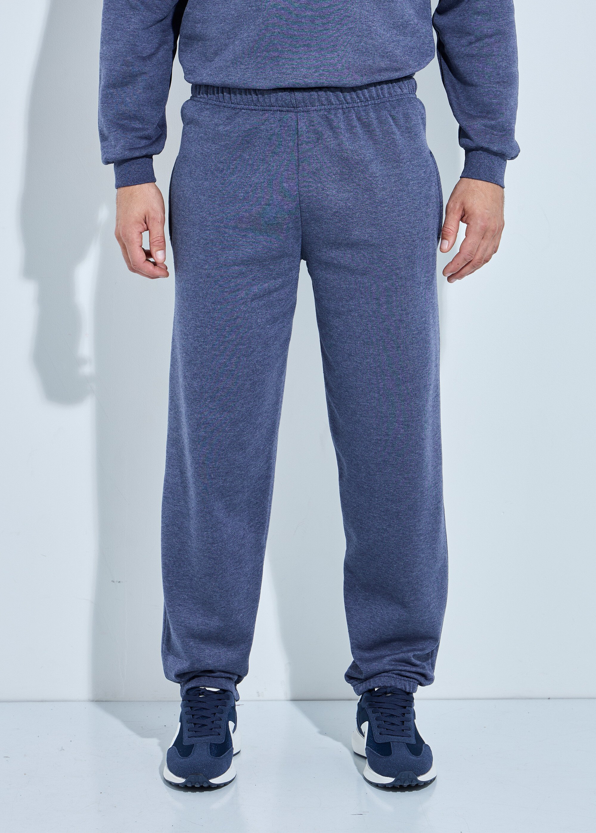 Pantalon jogging molleton bas et taille élastiqués Homme Bleu FUZIO FA1
