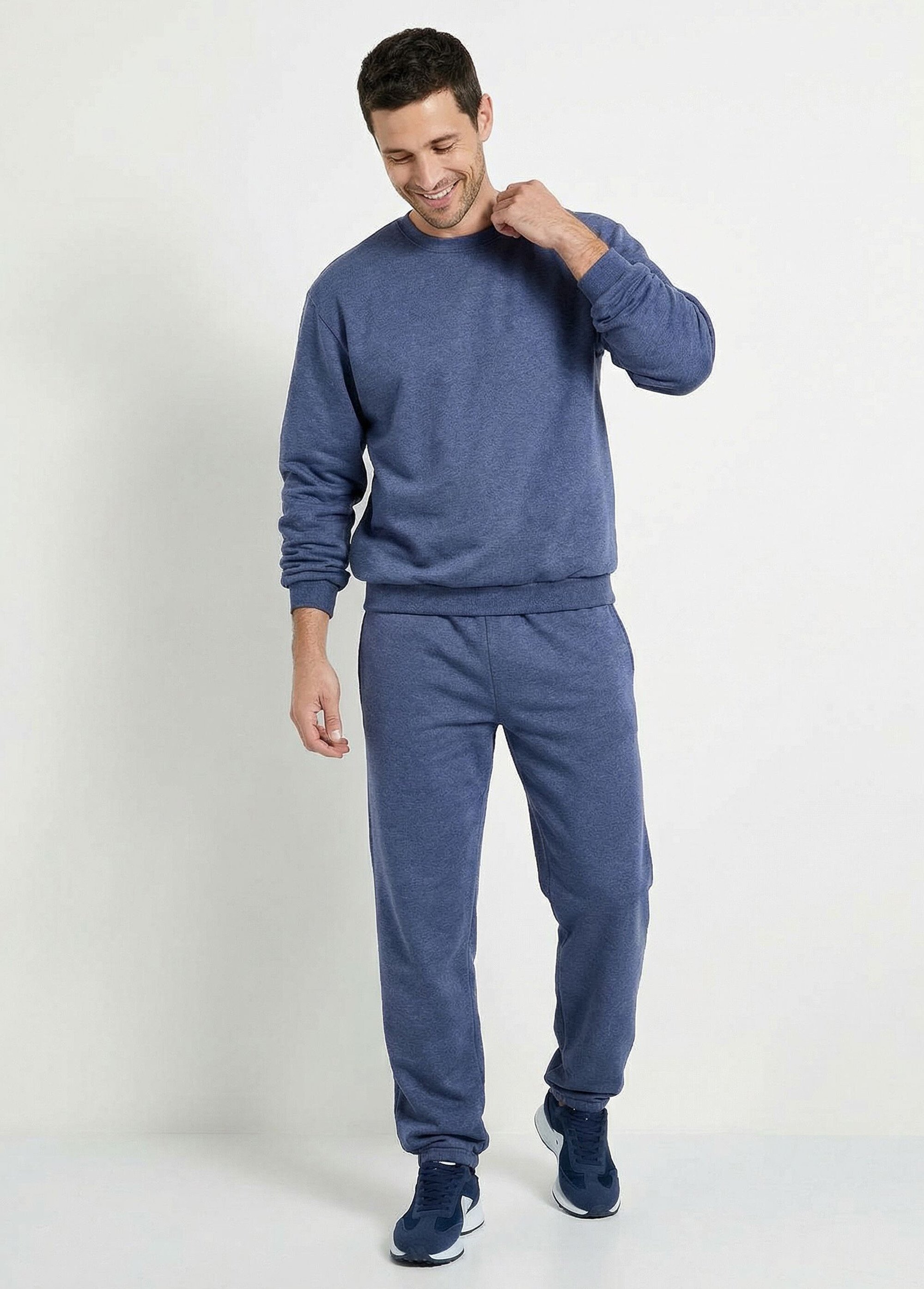 Pantalon jogging molleton bas et taille élastiqués