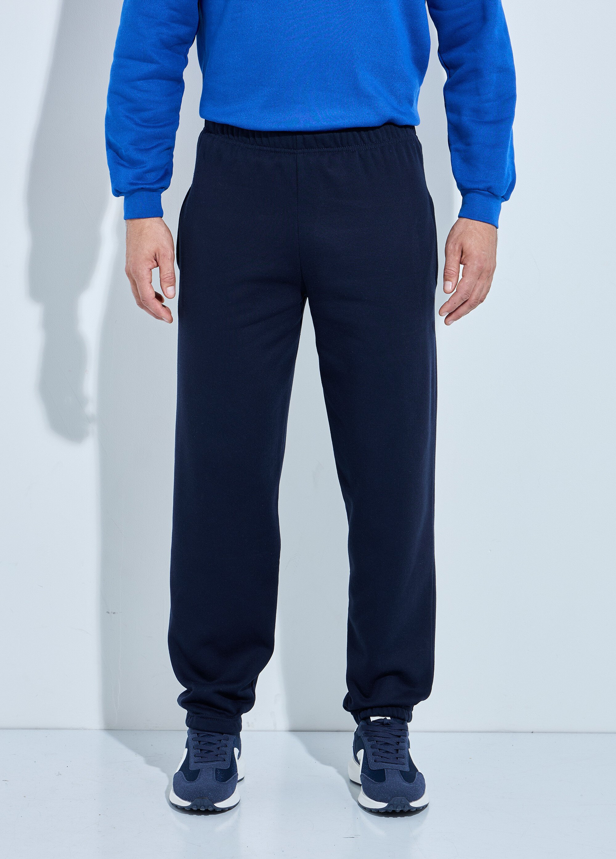 Pantalon jogging molleton bas et taille élastiqués Homme Bleu FUZIO FA1