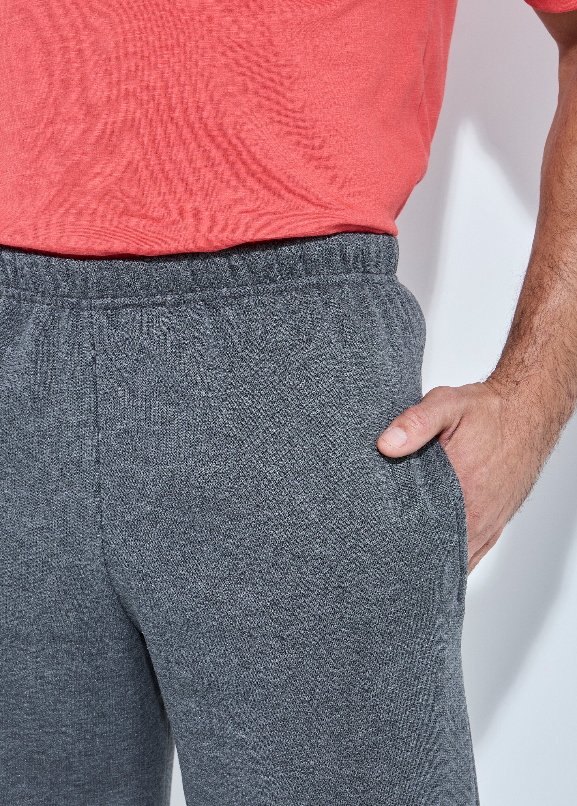 Pantalon jogging molleton bas et taille élastiqués