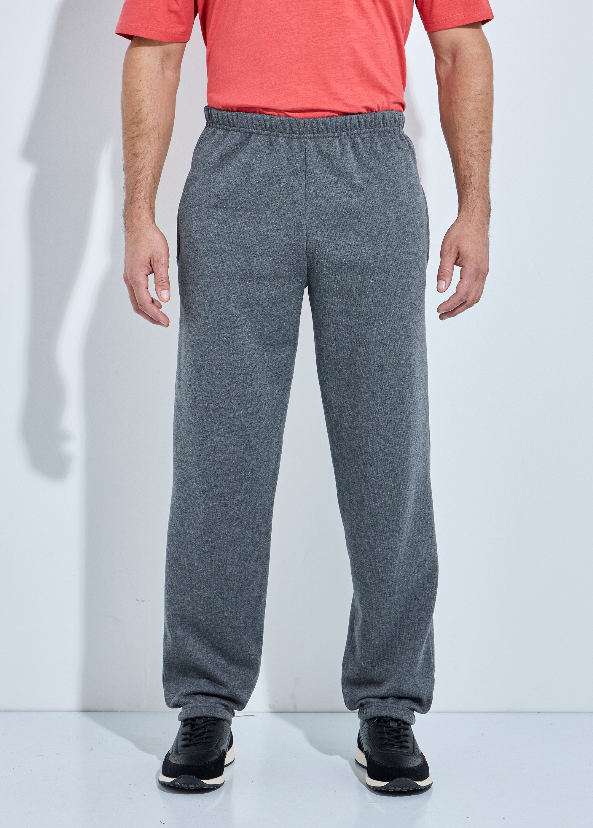 Pantalon jogging molleton bas et taille élastiqués Homme Gris FUZIO FA1