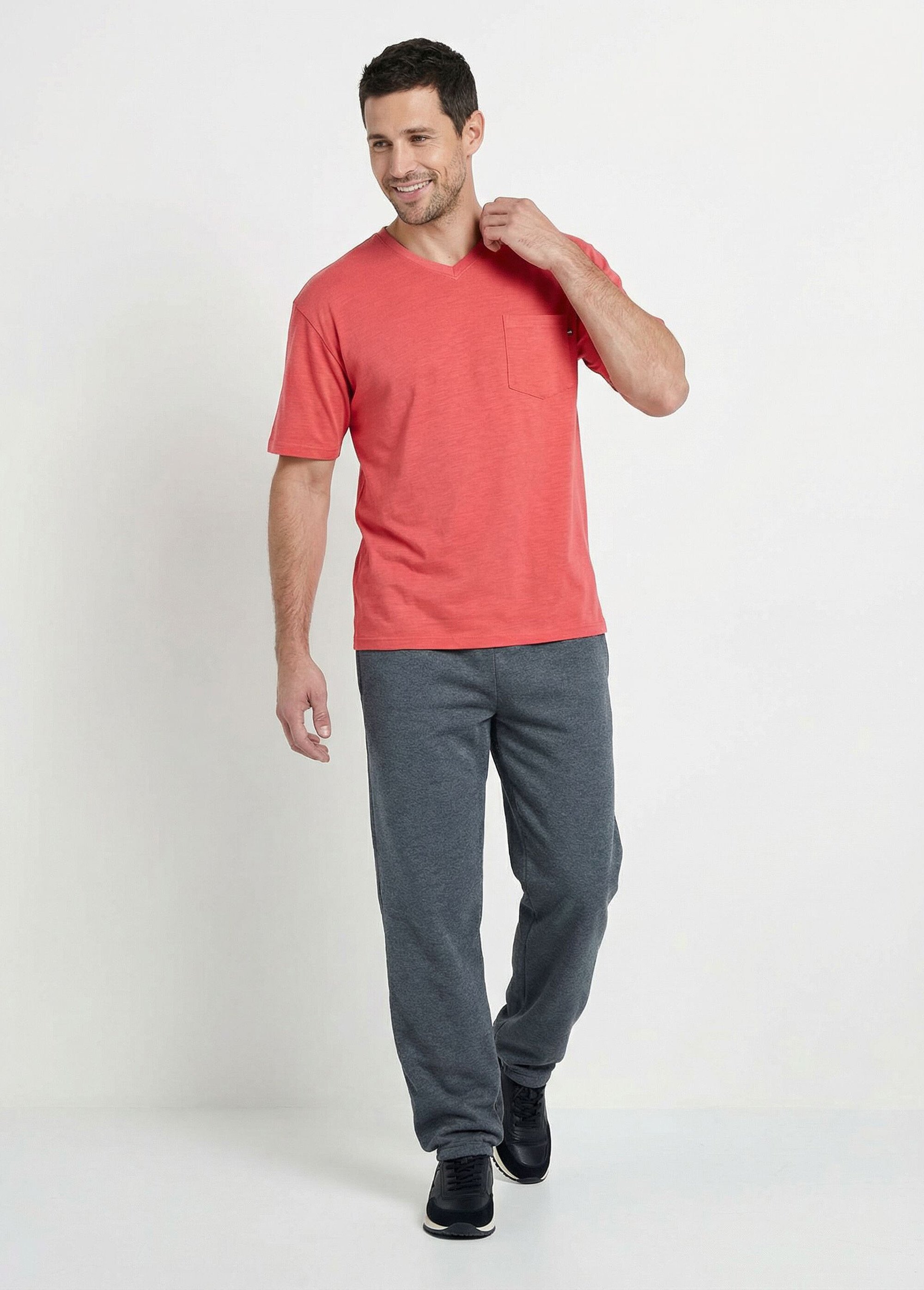 Pantalon jogging molleton bas et taille élastiqués Homme Gris FUZIO MV1