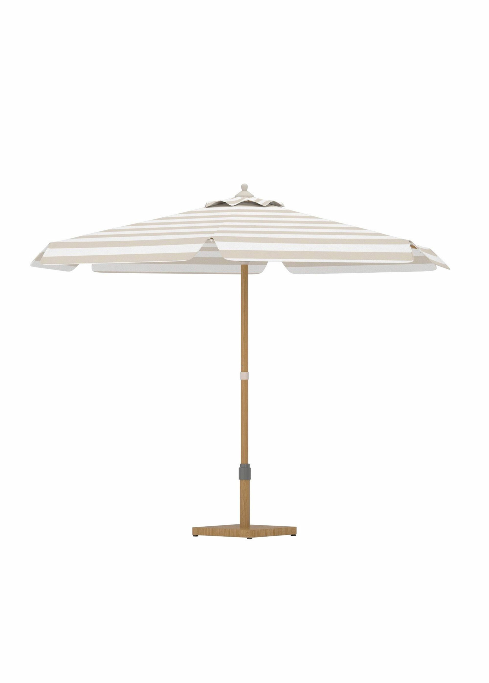 Parasol rayé bambou et alu diam. 2,7m