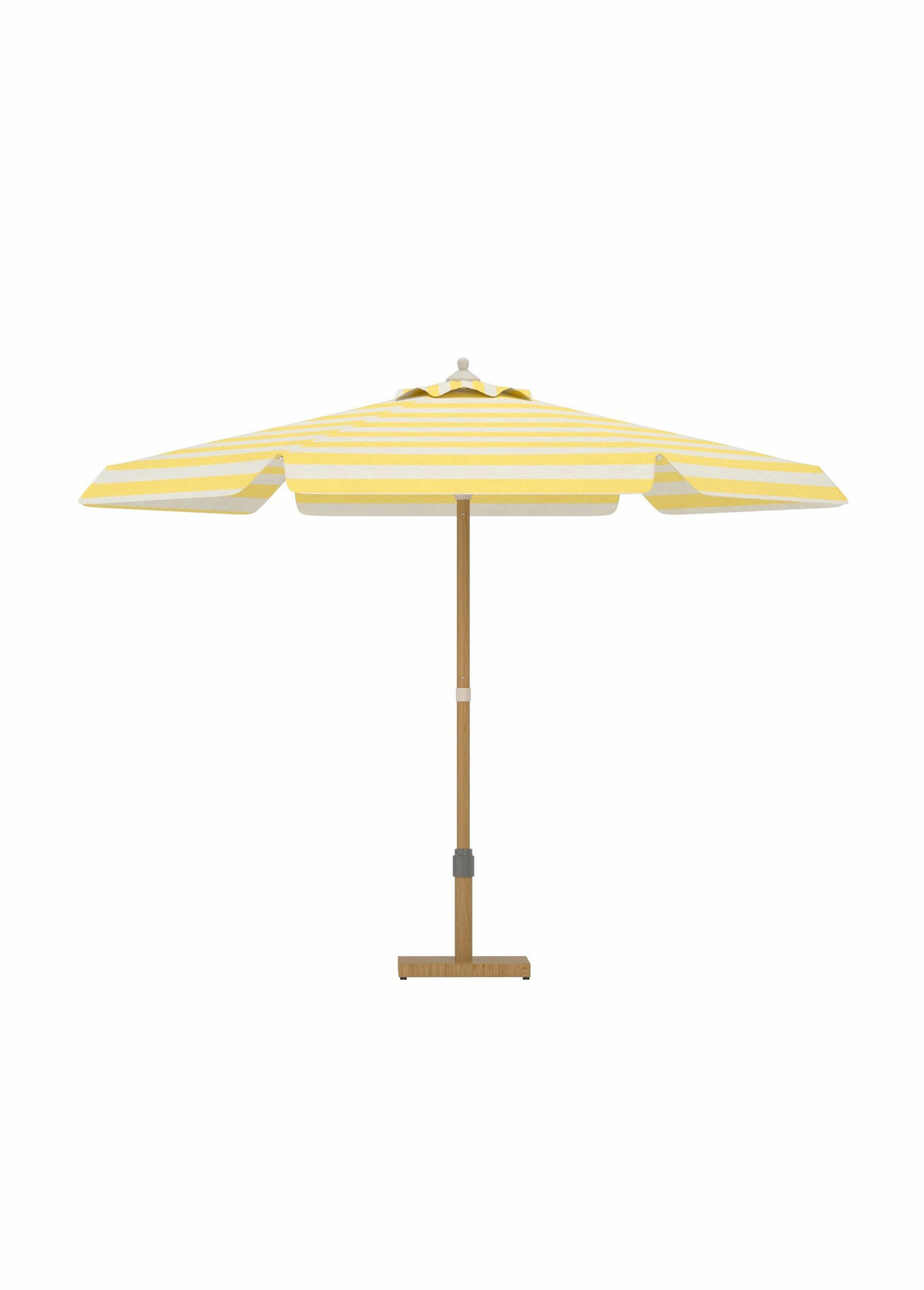 Parasol rayé bambou et alu diam. 2,7m