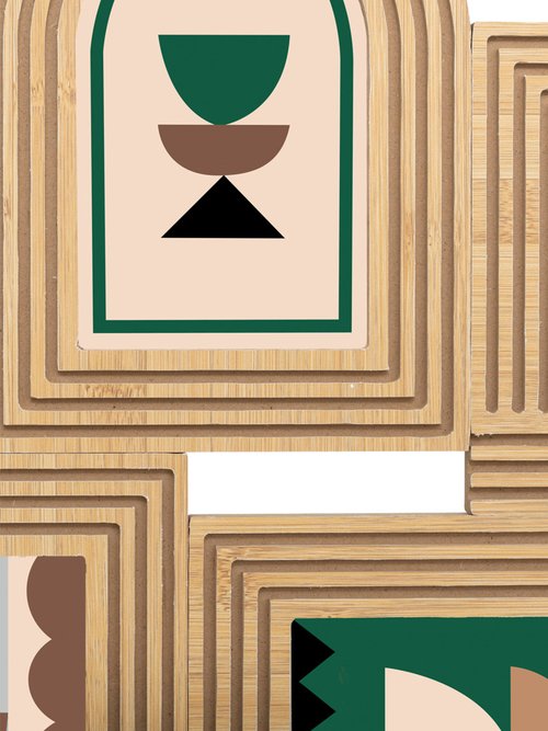 Pêle mêle 5 cadres en bois sculpté Beige JJA-206497 DE1