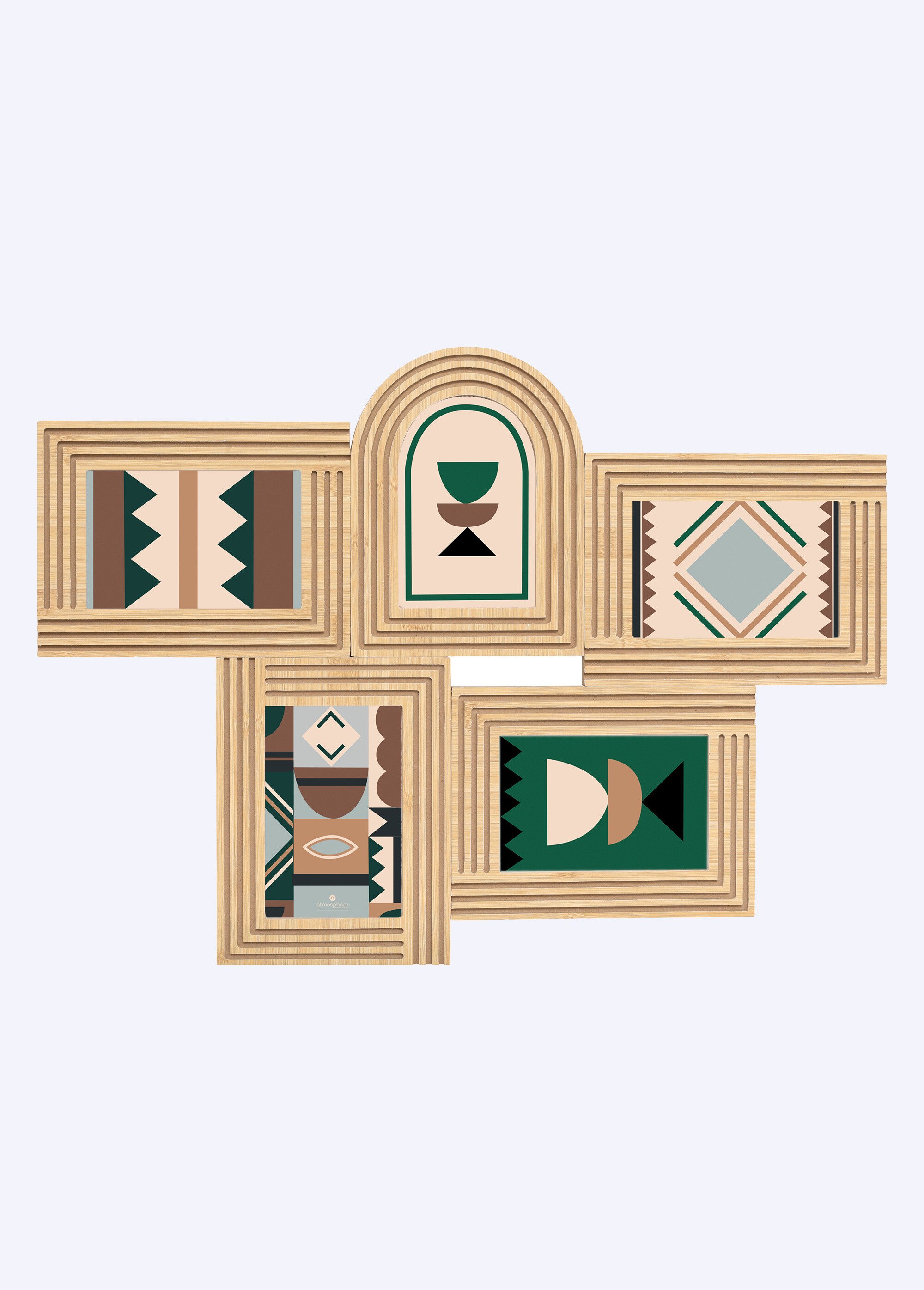 Pêle mêle 5 cadres en bois sculpté Beige JJA-206497 FA1